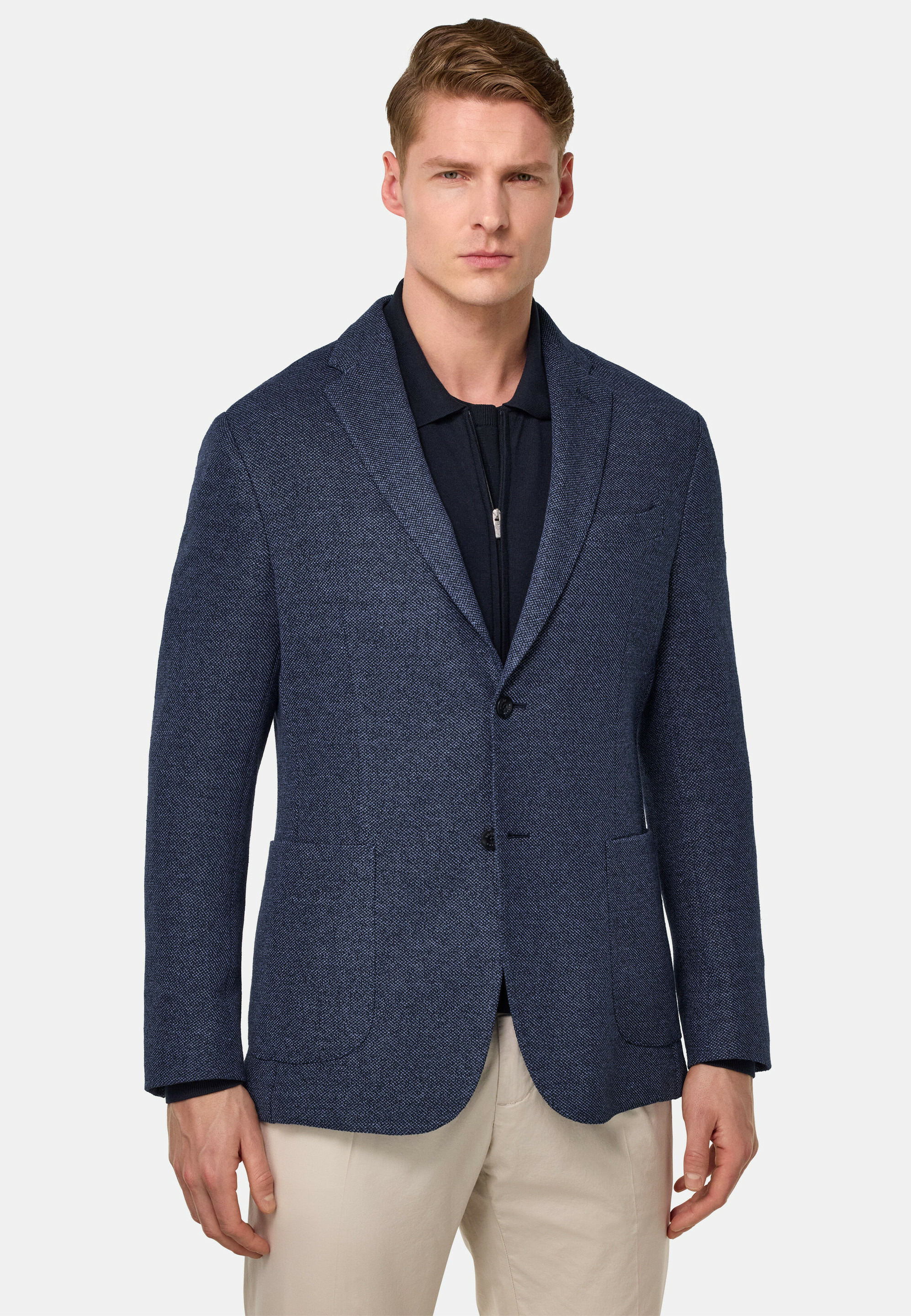 Veste Structurée en Coton Jersey