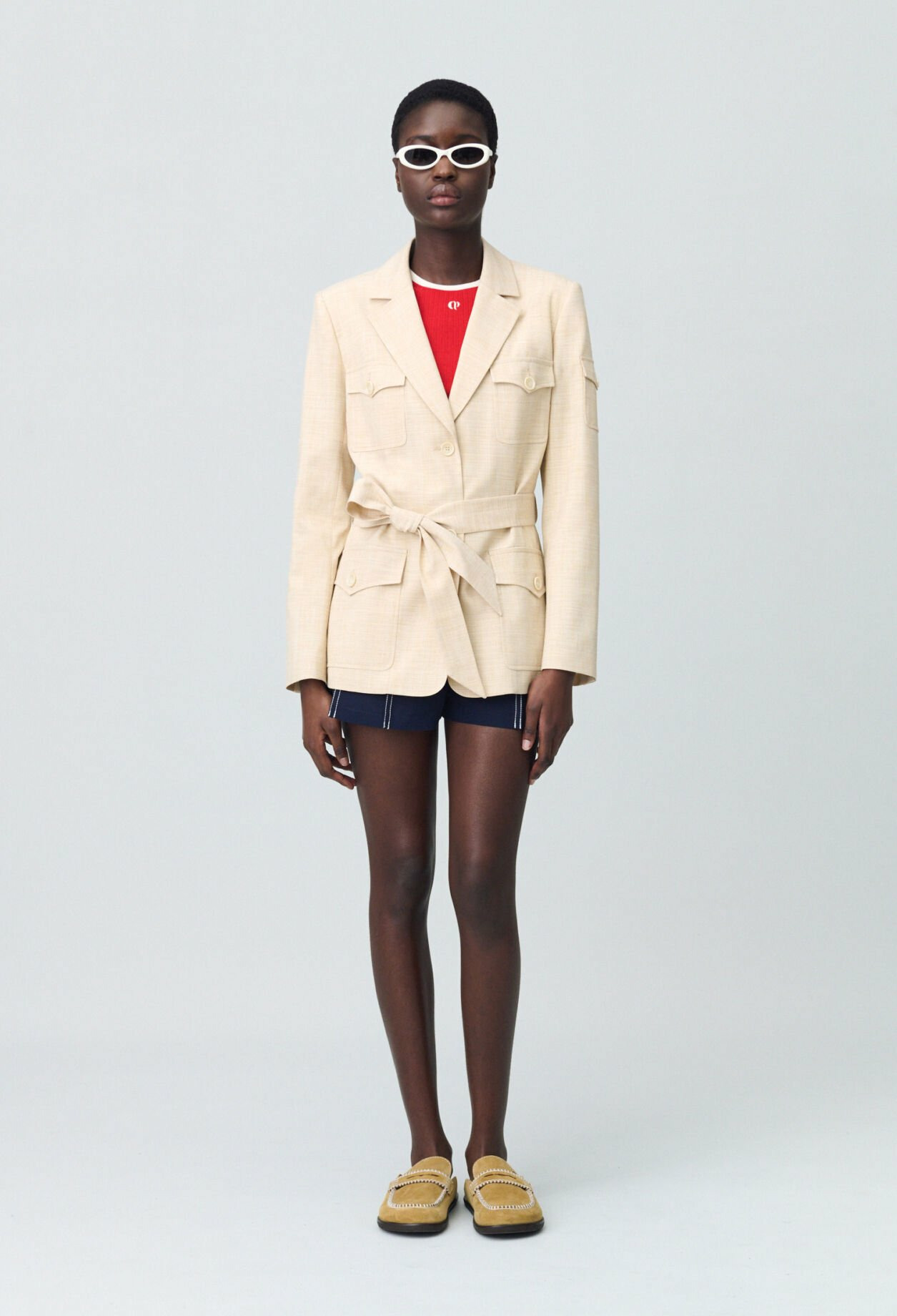 Veste saharienne ceinturée