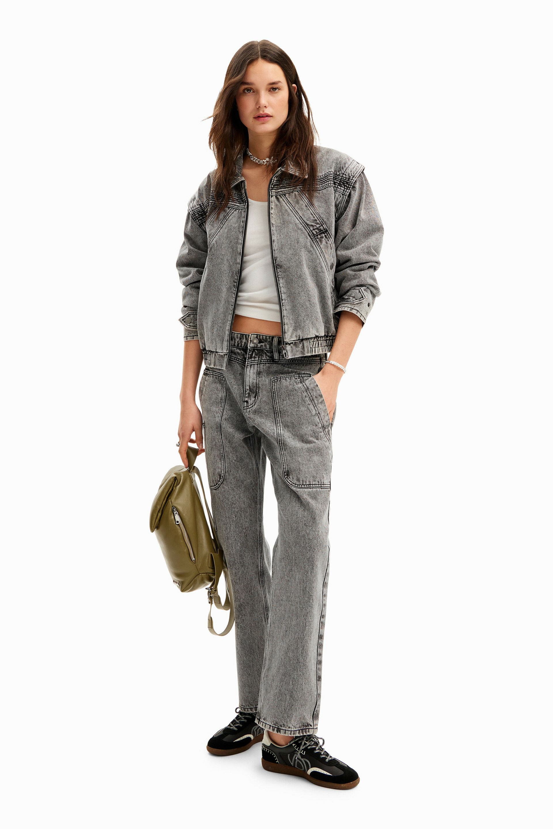 Jean straight patchwork