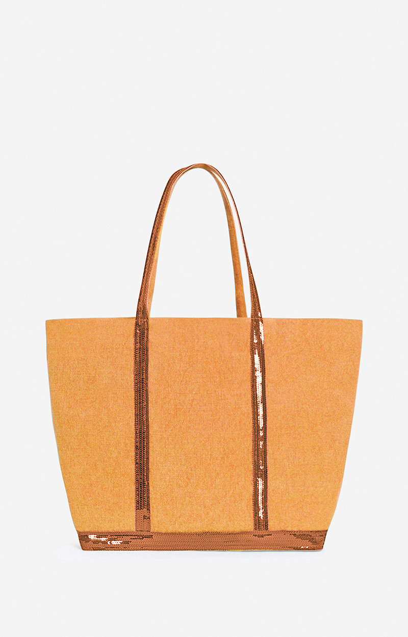 Cabas L Zippé En Lin Porté Epaule