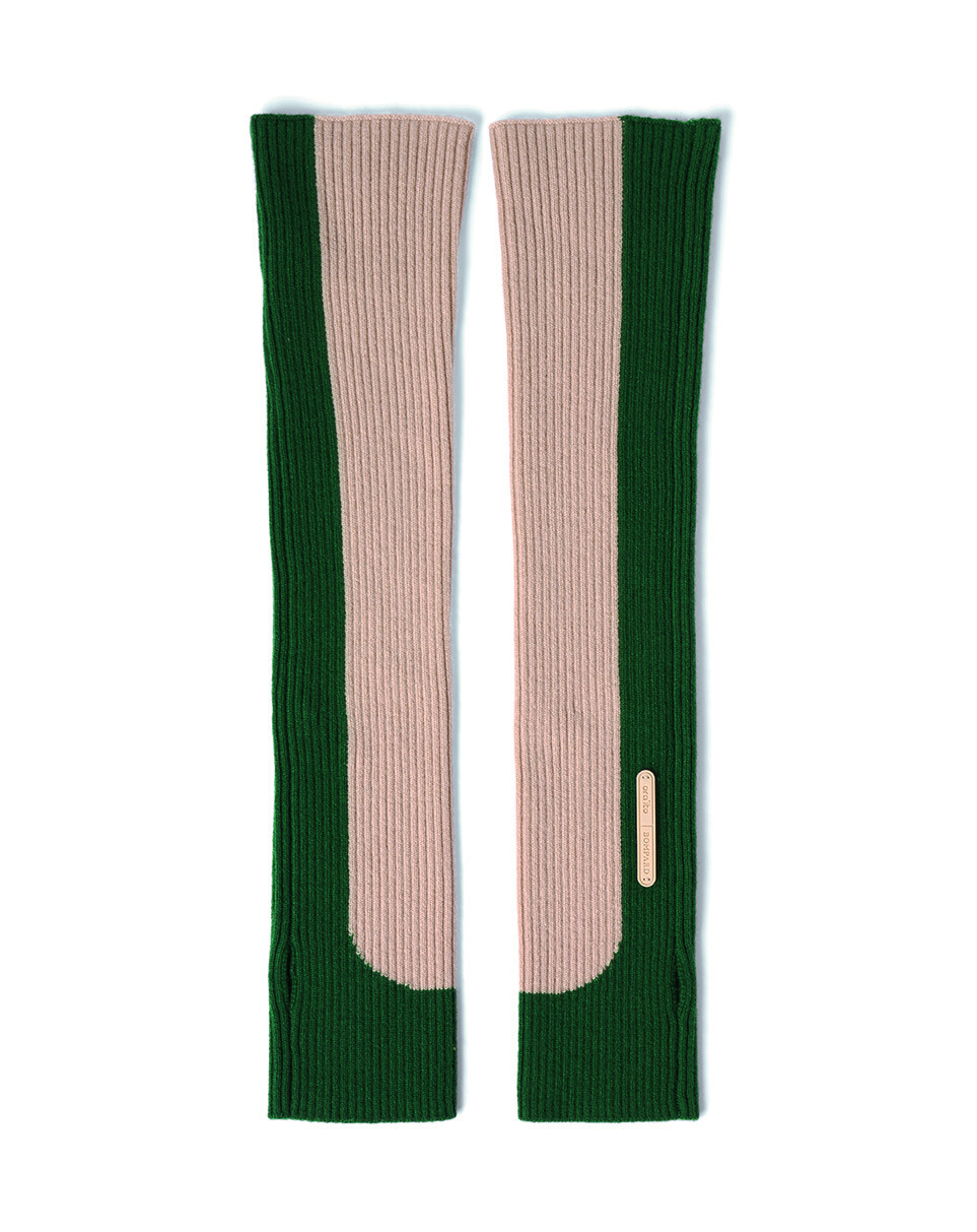 Mitaines longues color-block Ora-ïto - Accessoire - ANTIQUE/VERT AMAZONIE