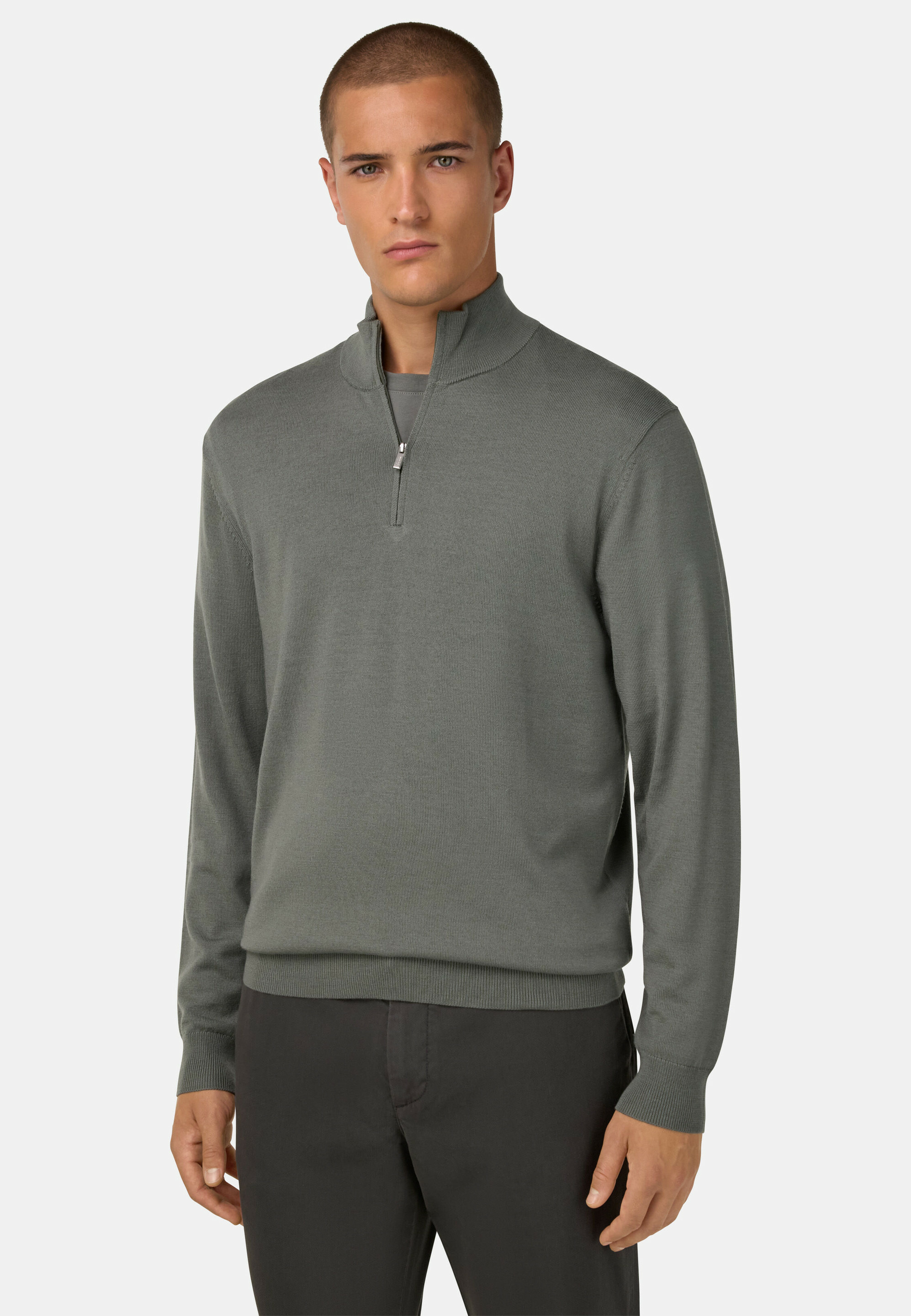 Pull Demi Zip En Laine Mérinos