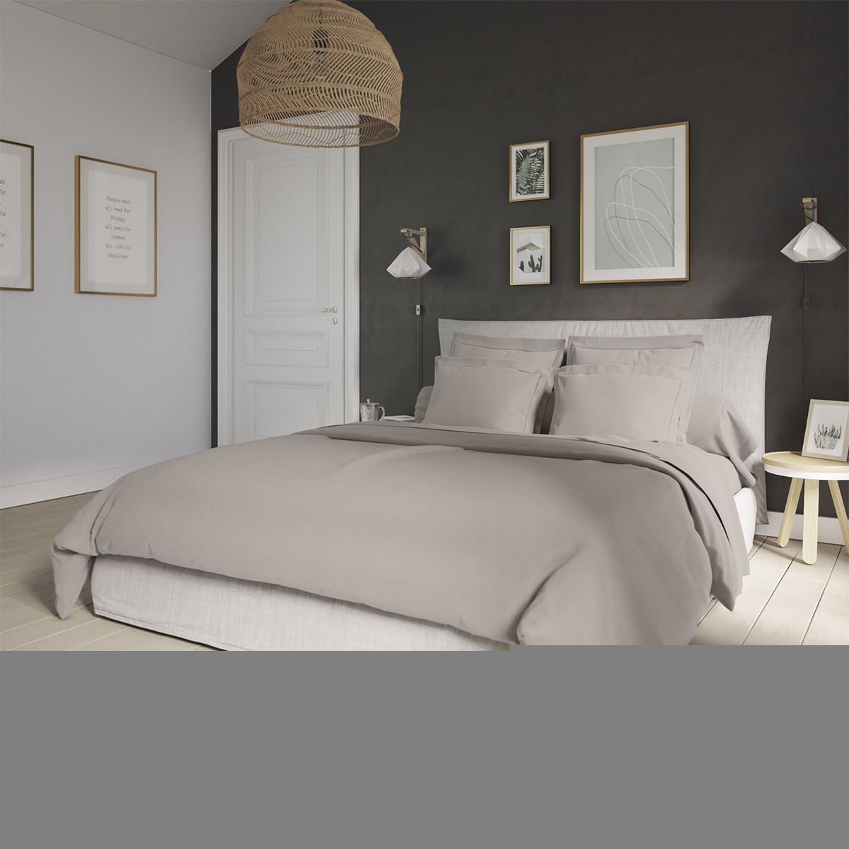 Housse de couette Influence Percale Fumée