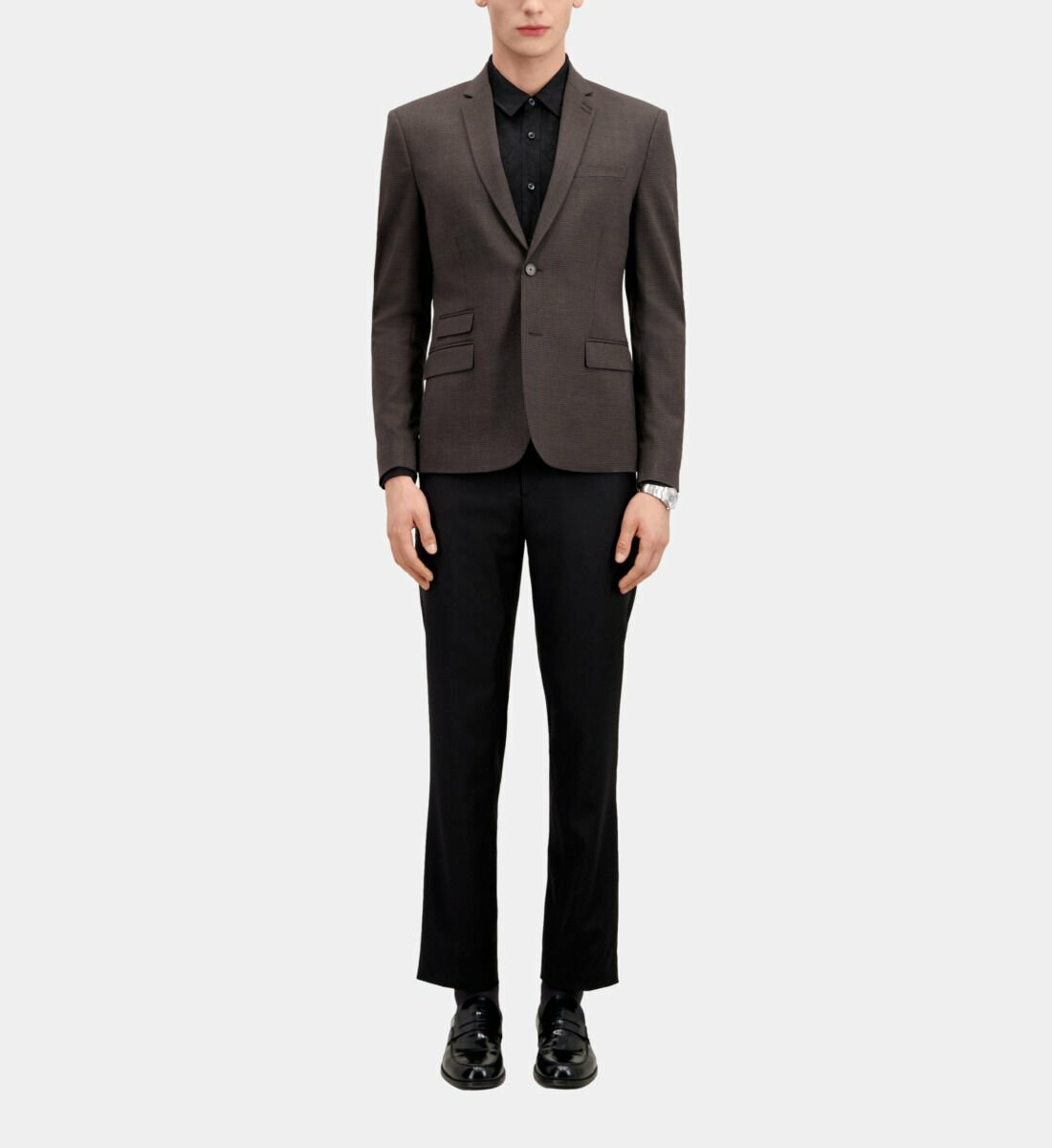 Veste De Costume Classique Motif Pied De Poule Homme