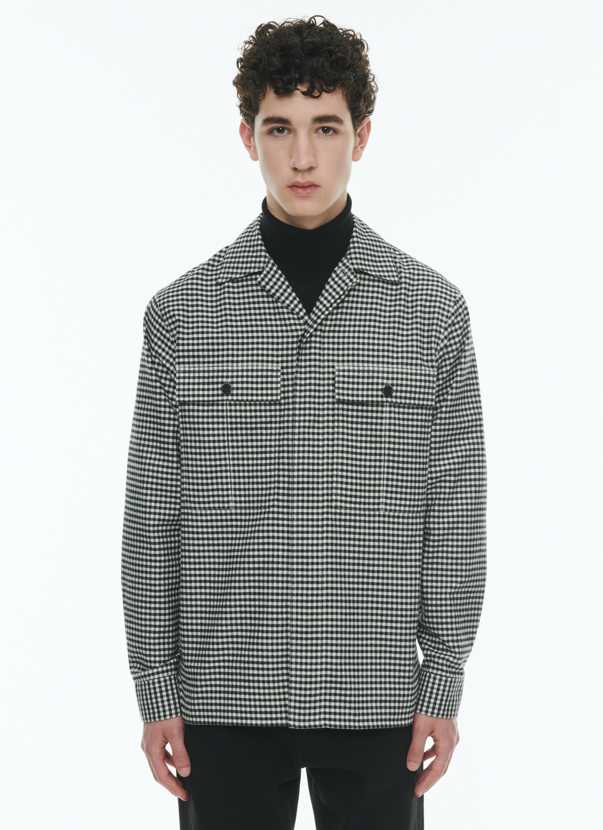 Chemise droite en coton gratté biologique