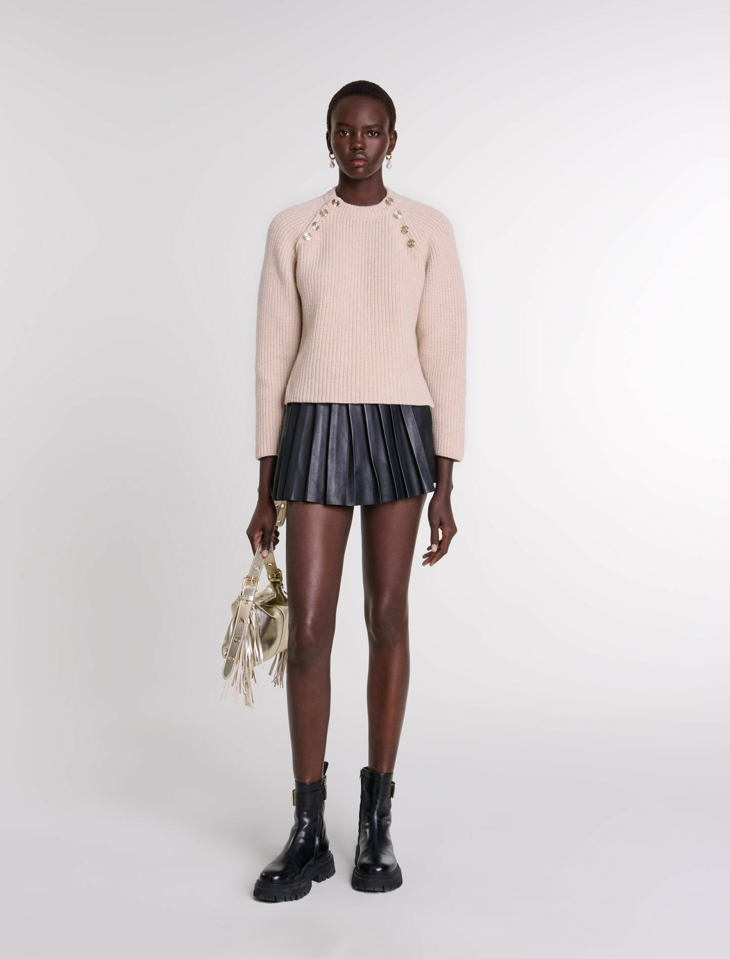 Short trompe l'œil en cuir