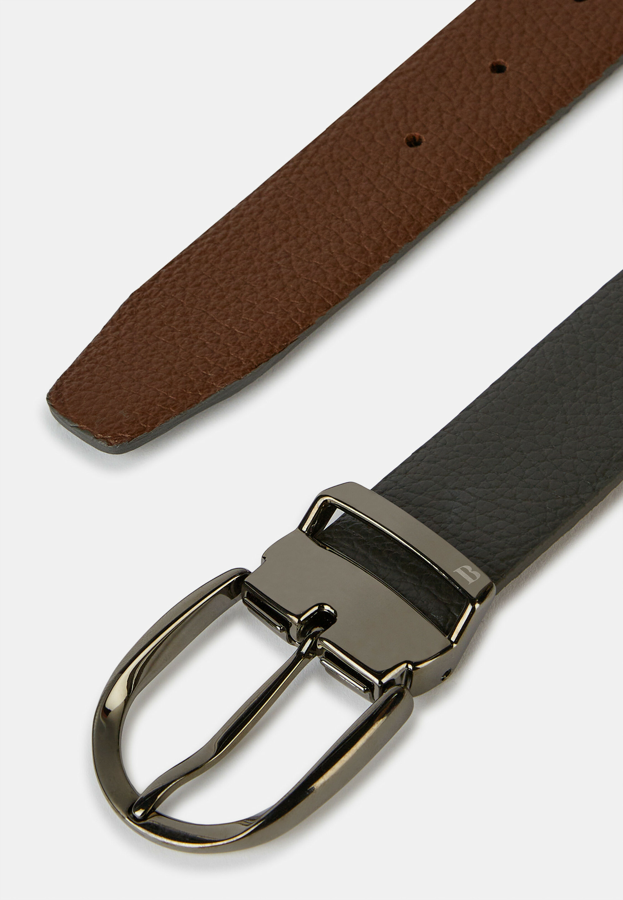 Ceinture Réversible En Cuir Foulonné