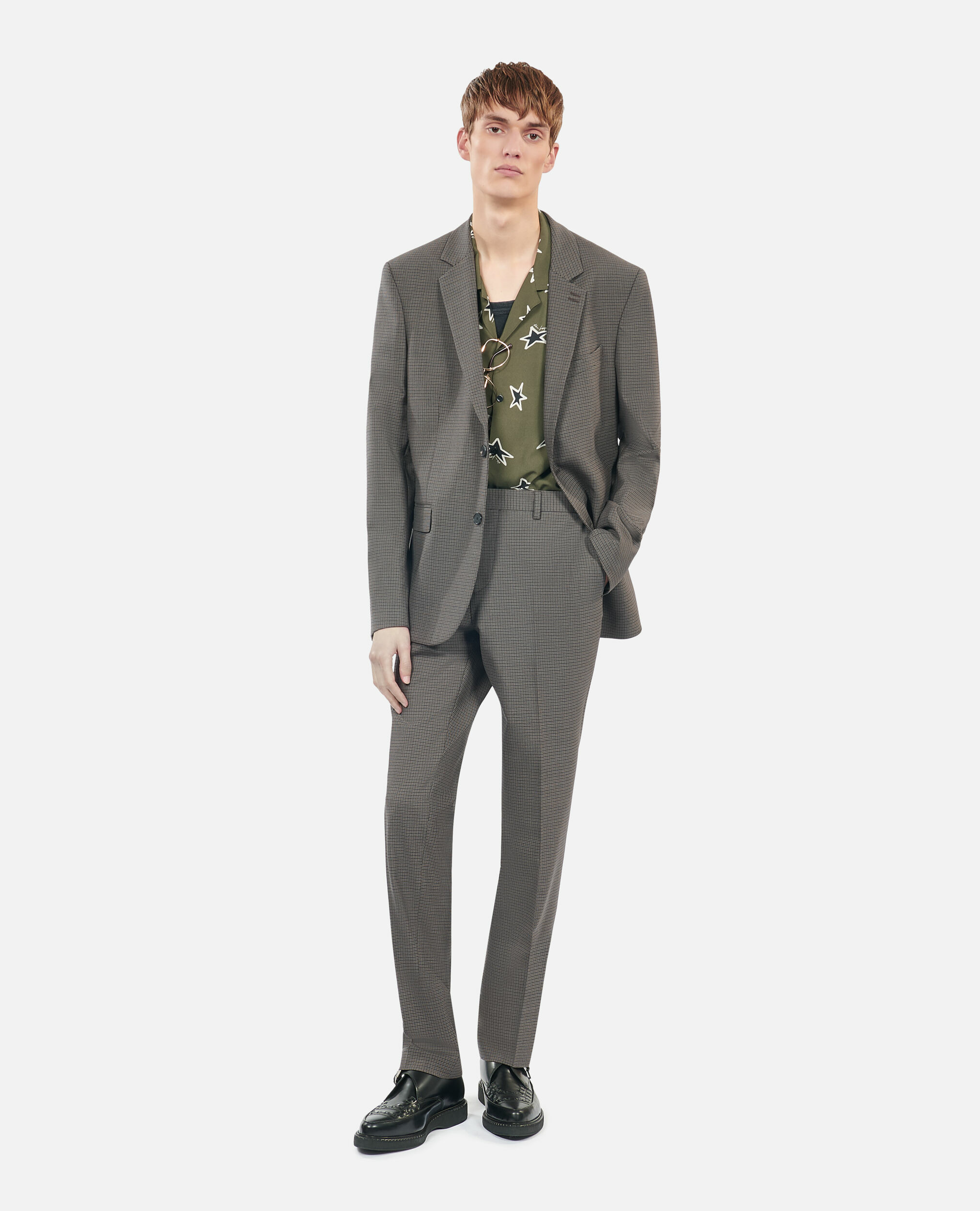 Pantalon De Costume Marron En Laine Homme