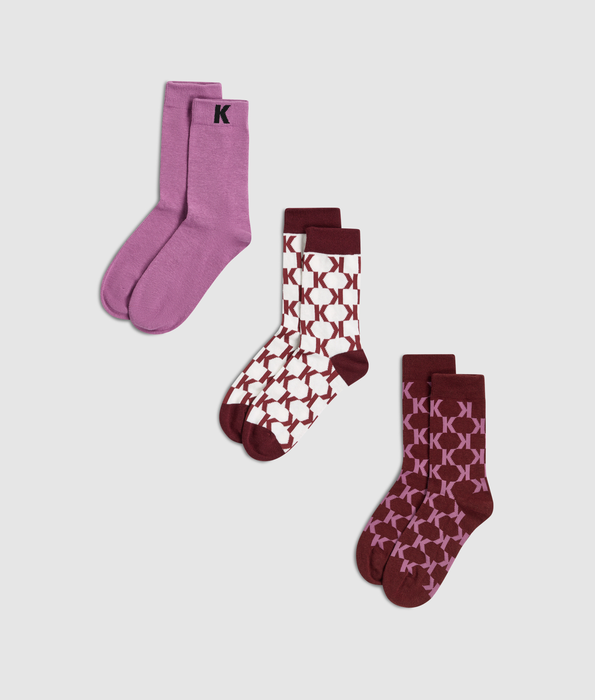 MONOGRAM SOCKS 3PK