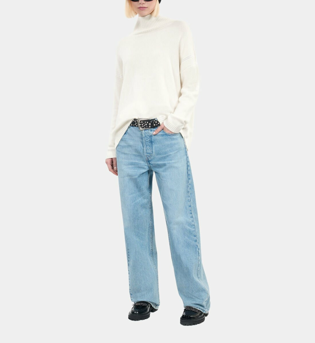 Pull En Cachemire Écru Femme