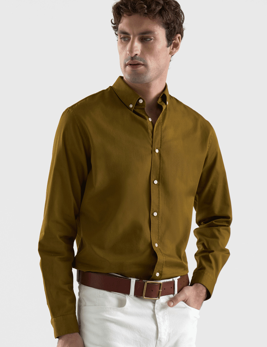 Chemise Gaspard en twill léger kaki