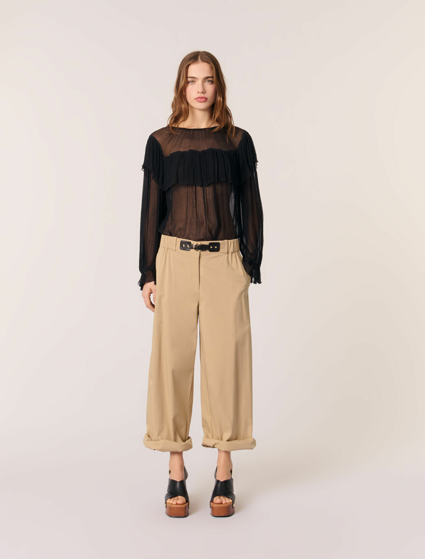 Top en mousseline à volants