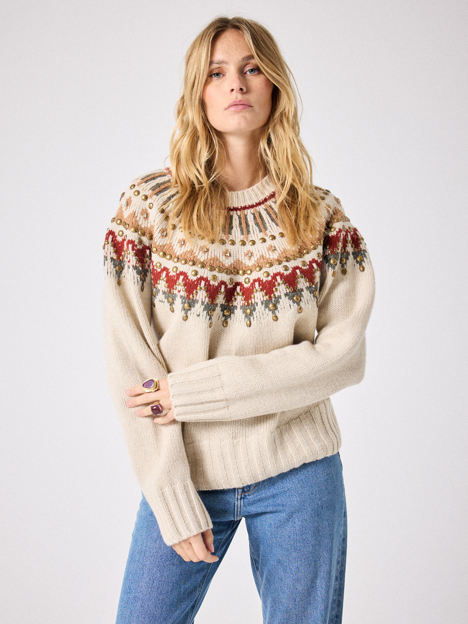 Edwin pull en laine cachemire BEIGE