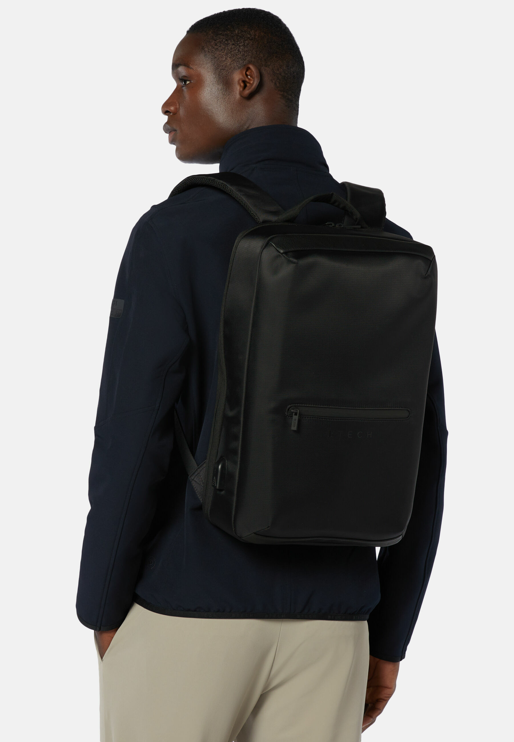 Sac À Dos Noir En Tissu Technique Recyclé