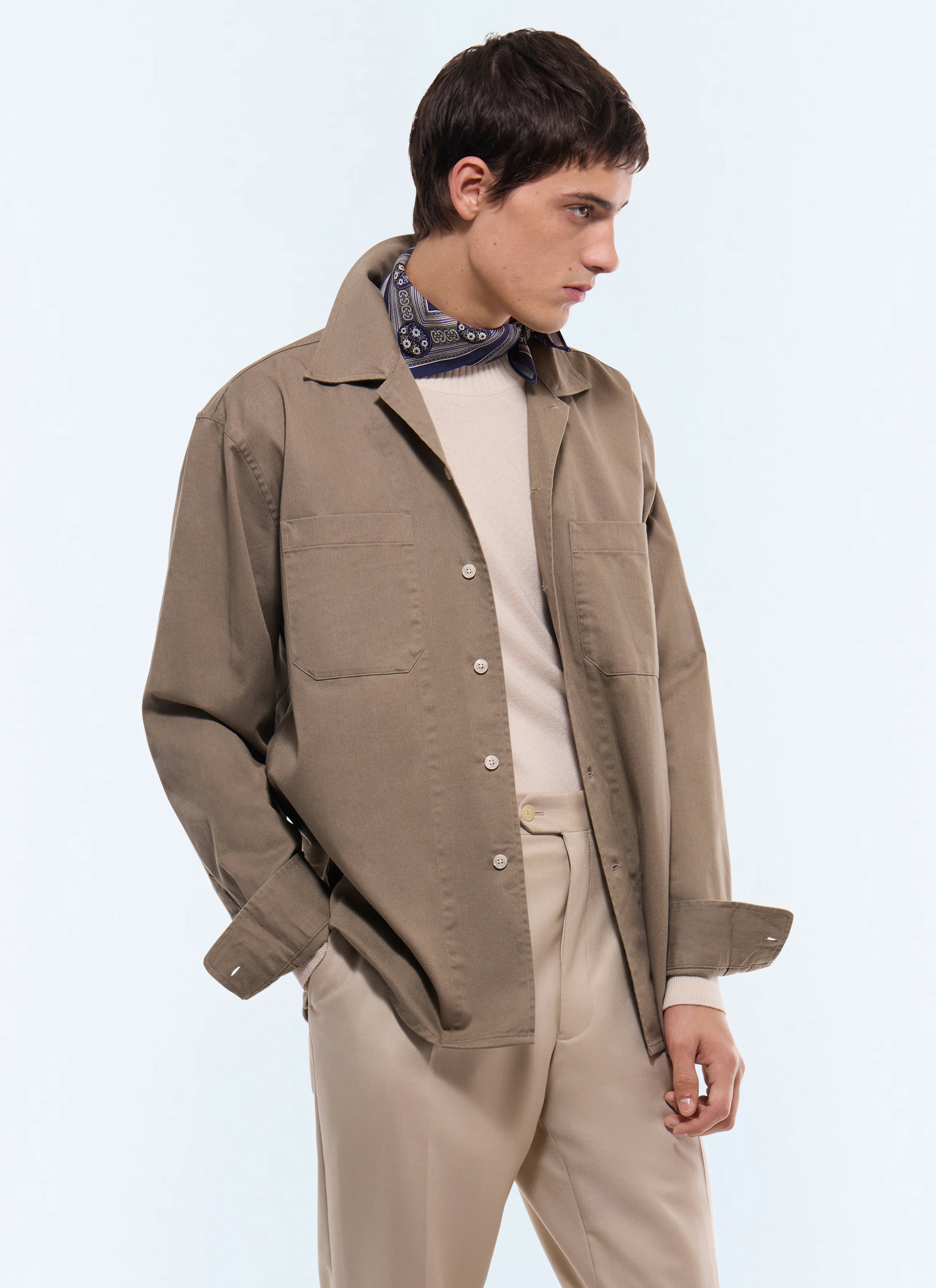 Chemise à poches plaquées en coton