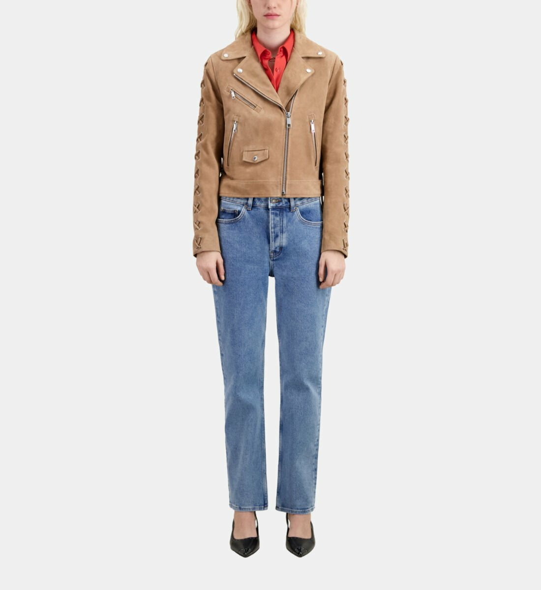 Blouson Cuir Suede Femme