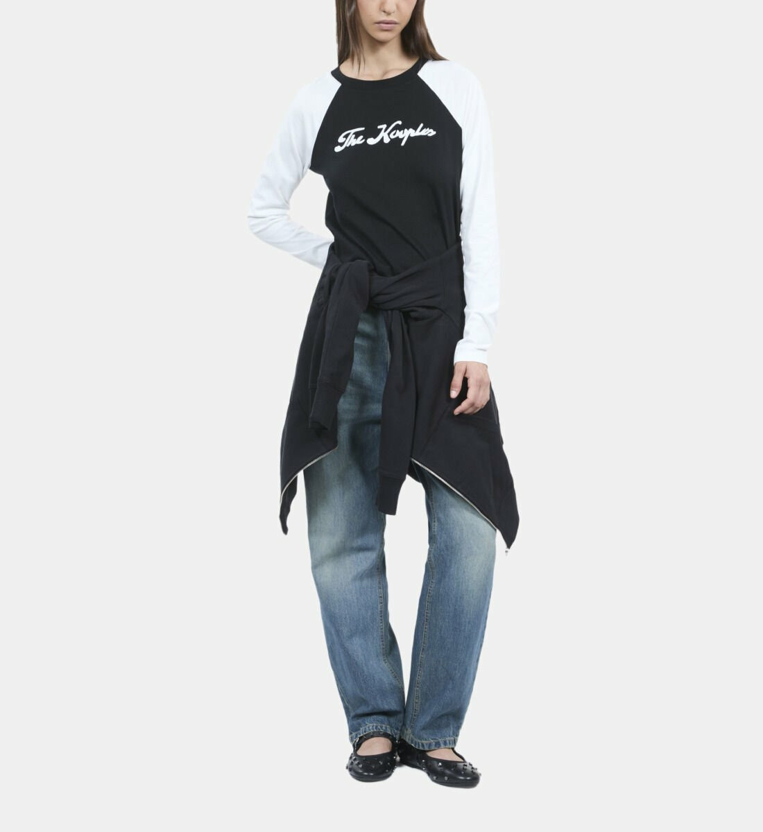 T-Shirt Manches Longues Noir Et Blanc Femme