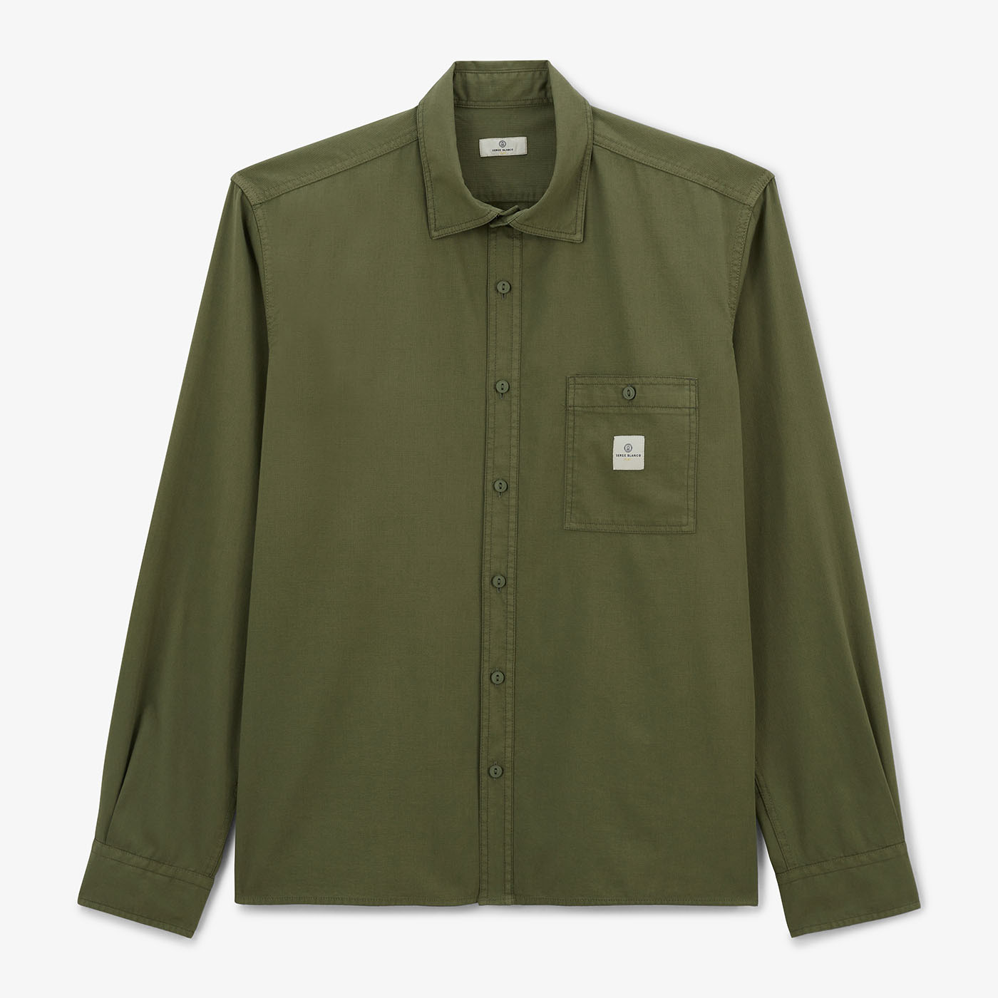 Chemise regular vert avocat gauffrée