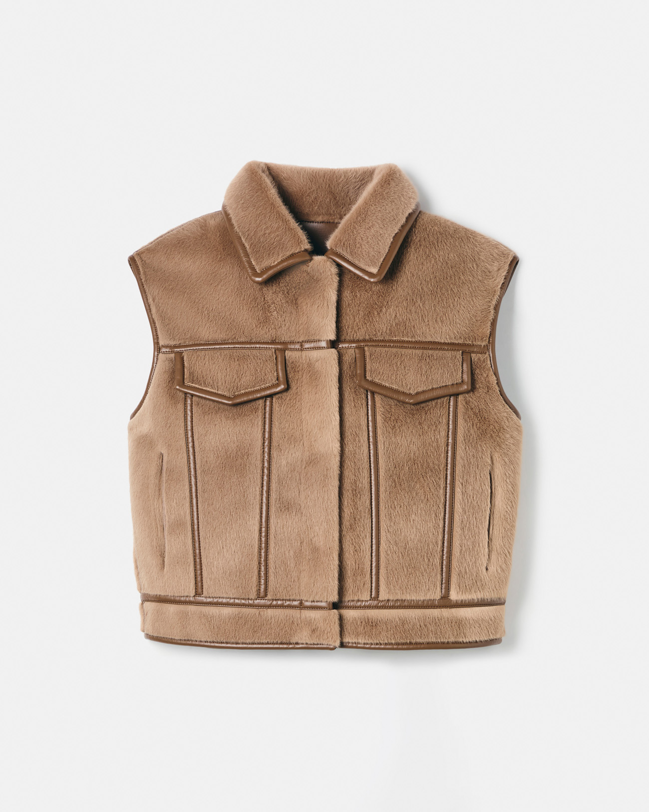 Veste sans manches camel