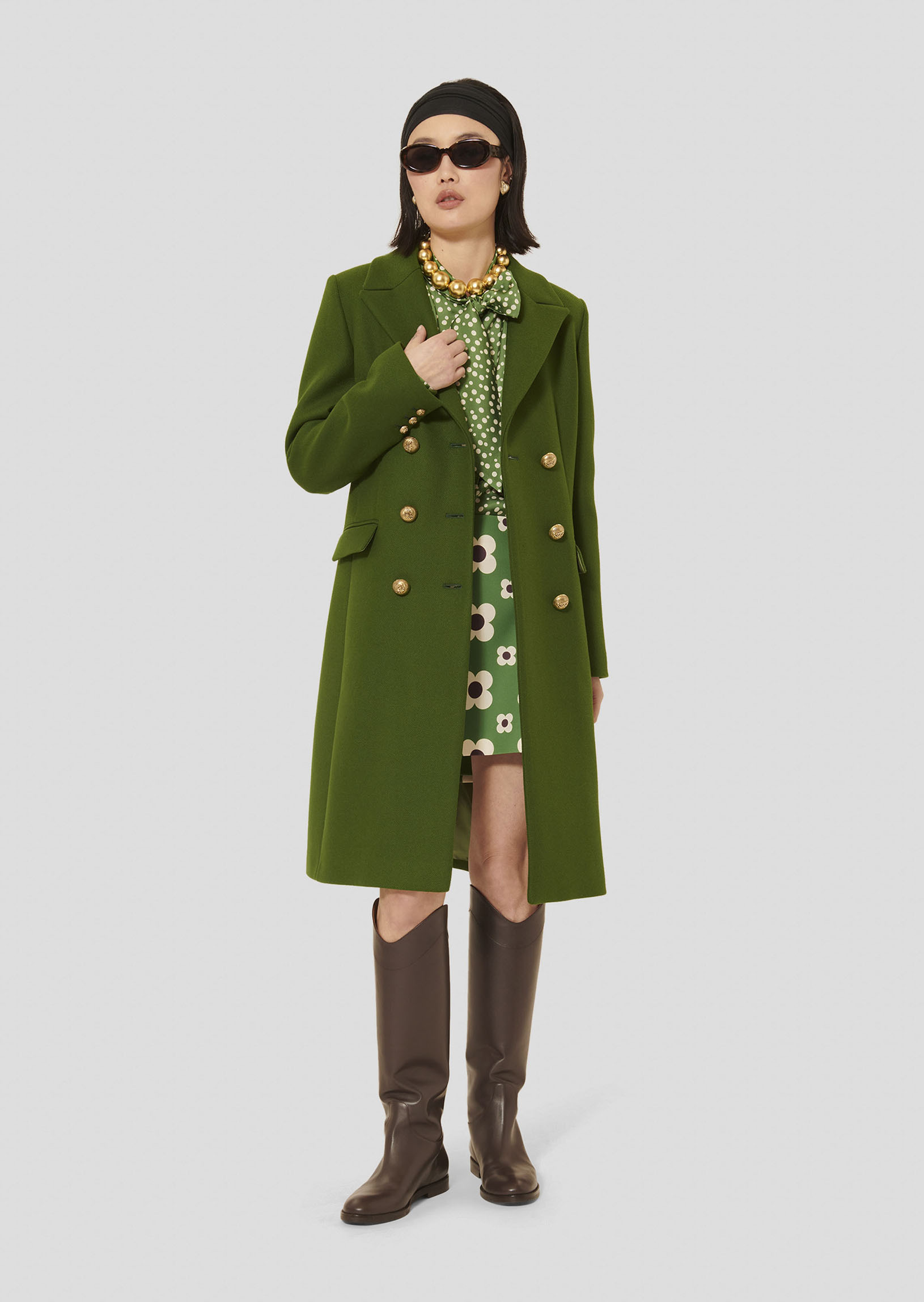 Manteau Marcy-Cactus en Laine Froide