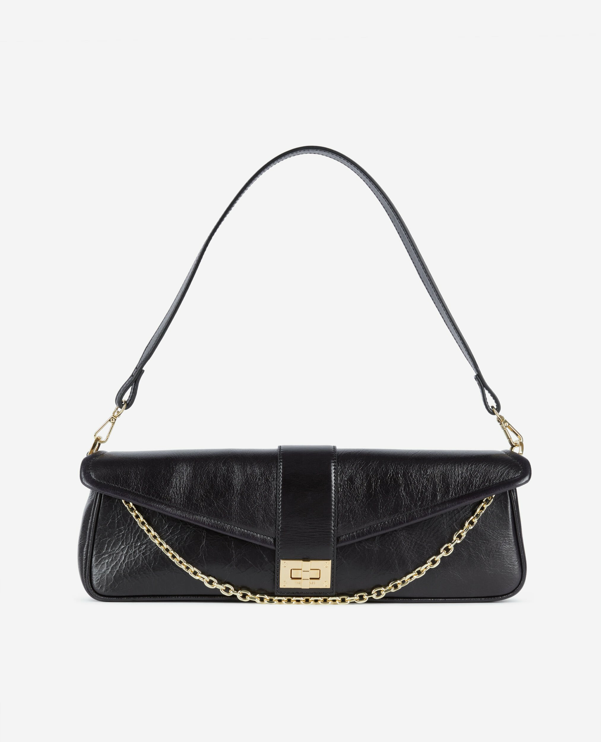 Pochette Longue En Cuir Noir
