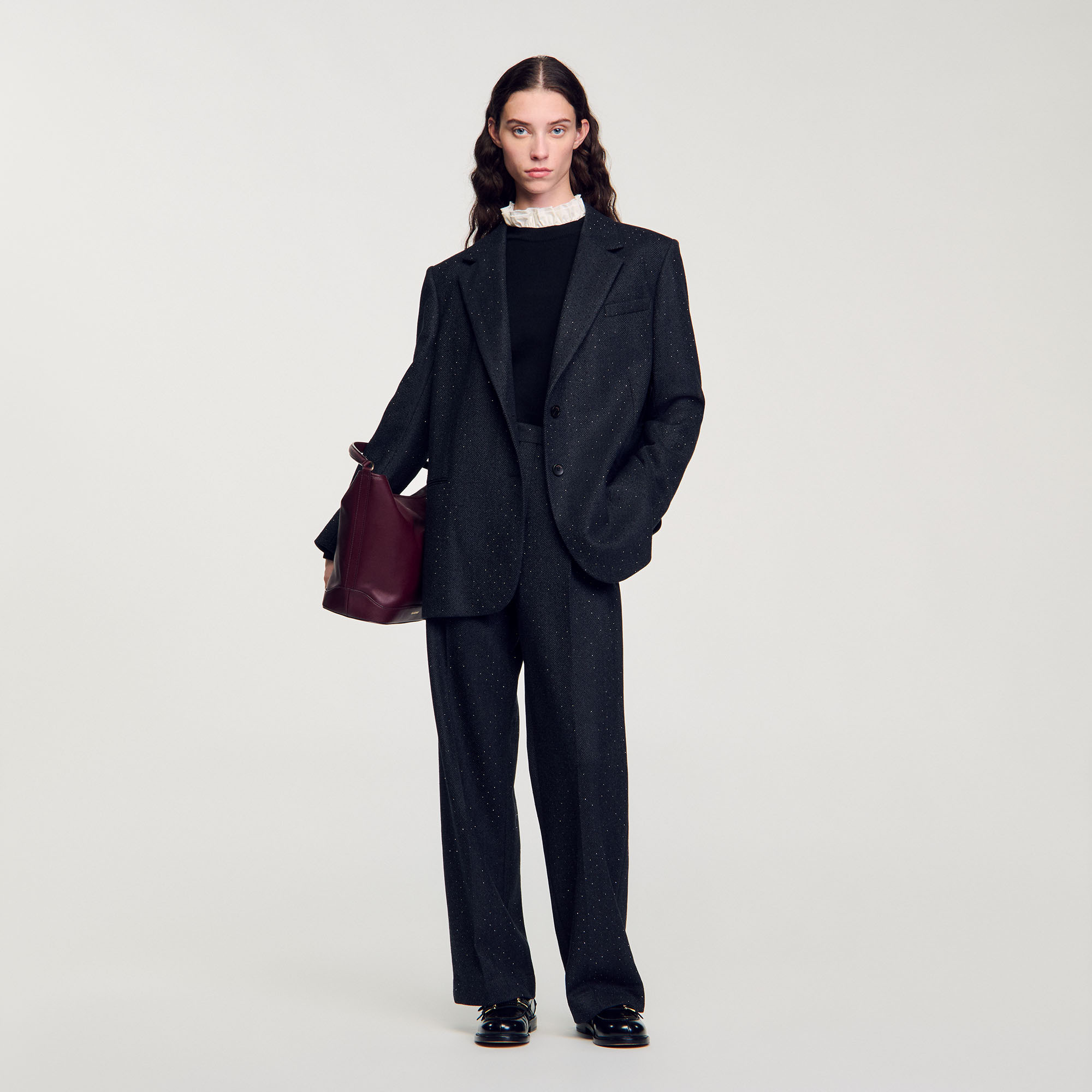 Veste de costume large strassé