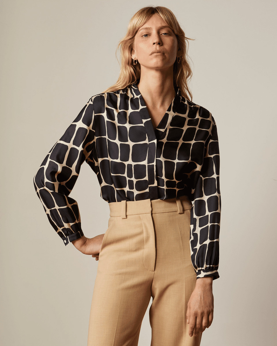 Blouse lena imprimée noire