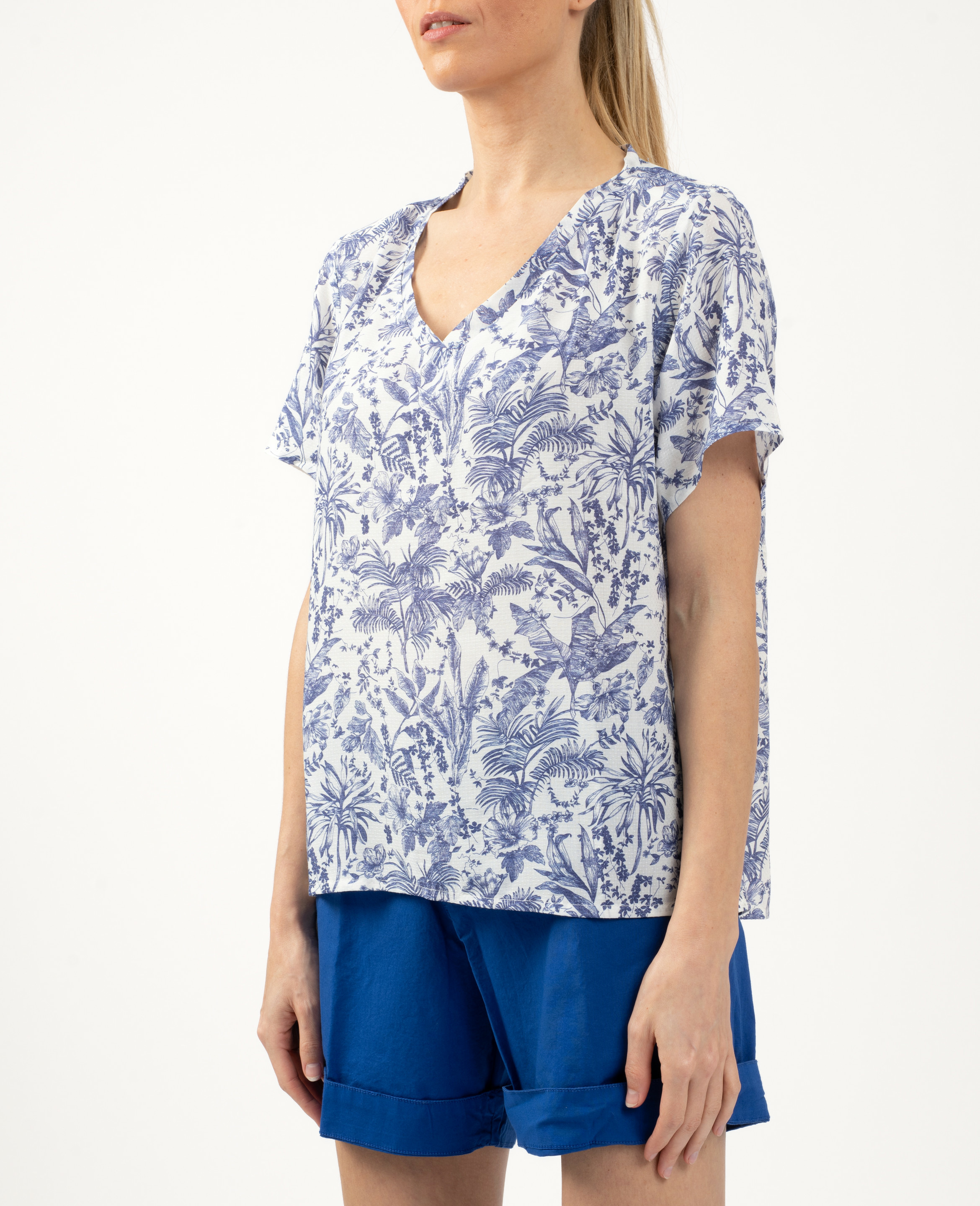 Top col V en viscose