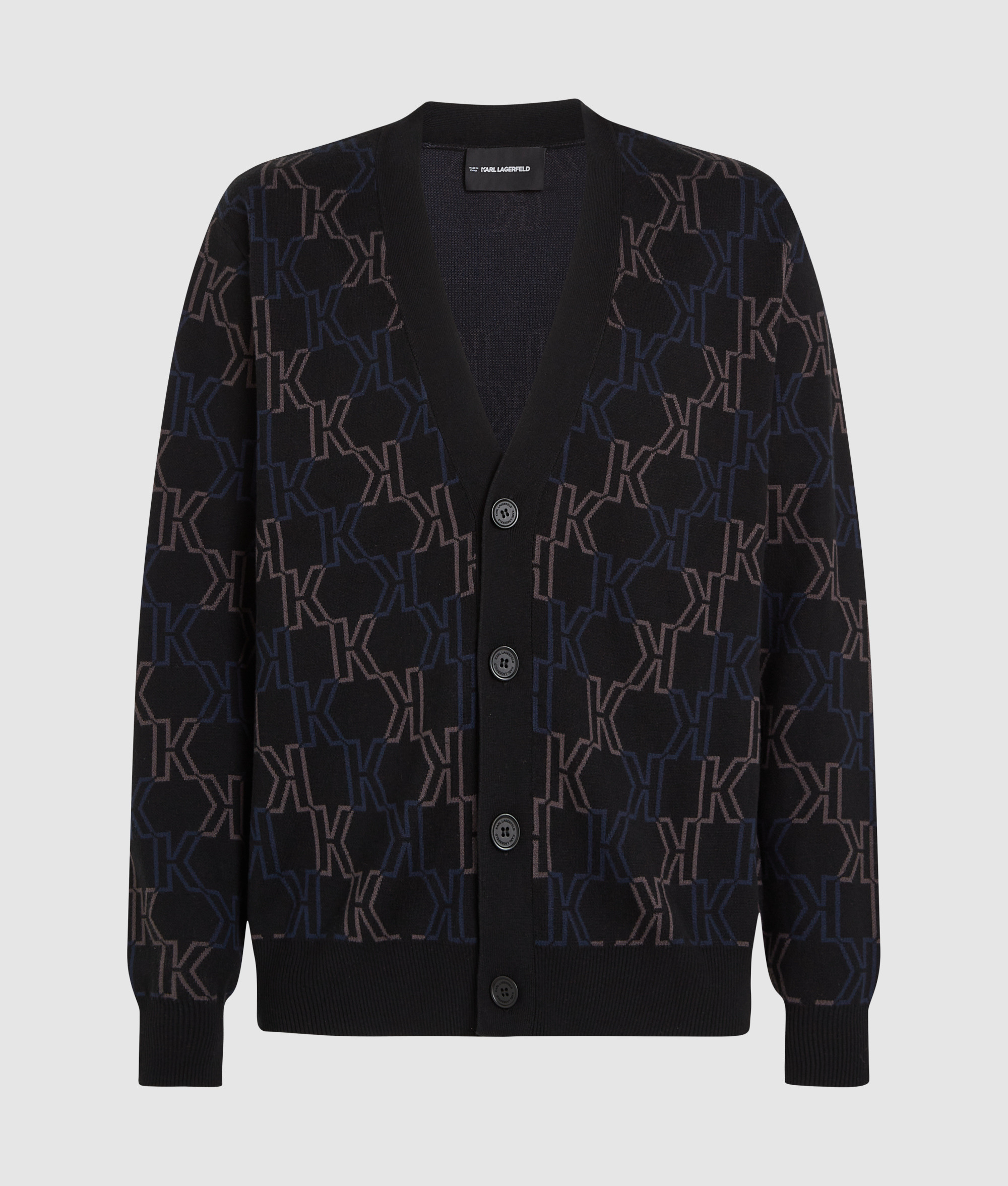 K-CHEVRON JACQUARD CARDIGAN