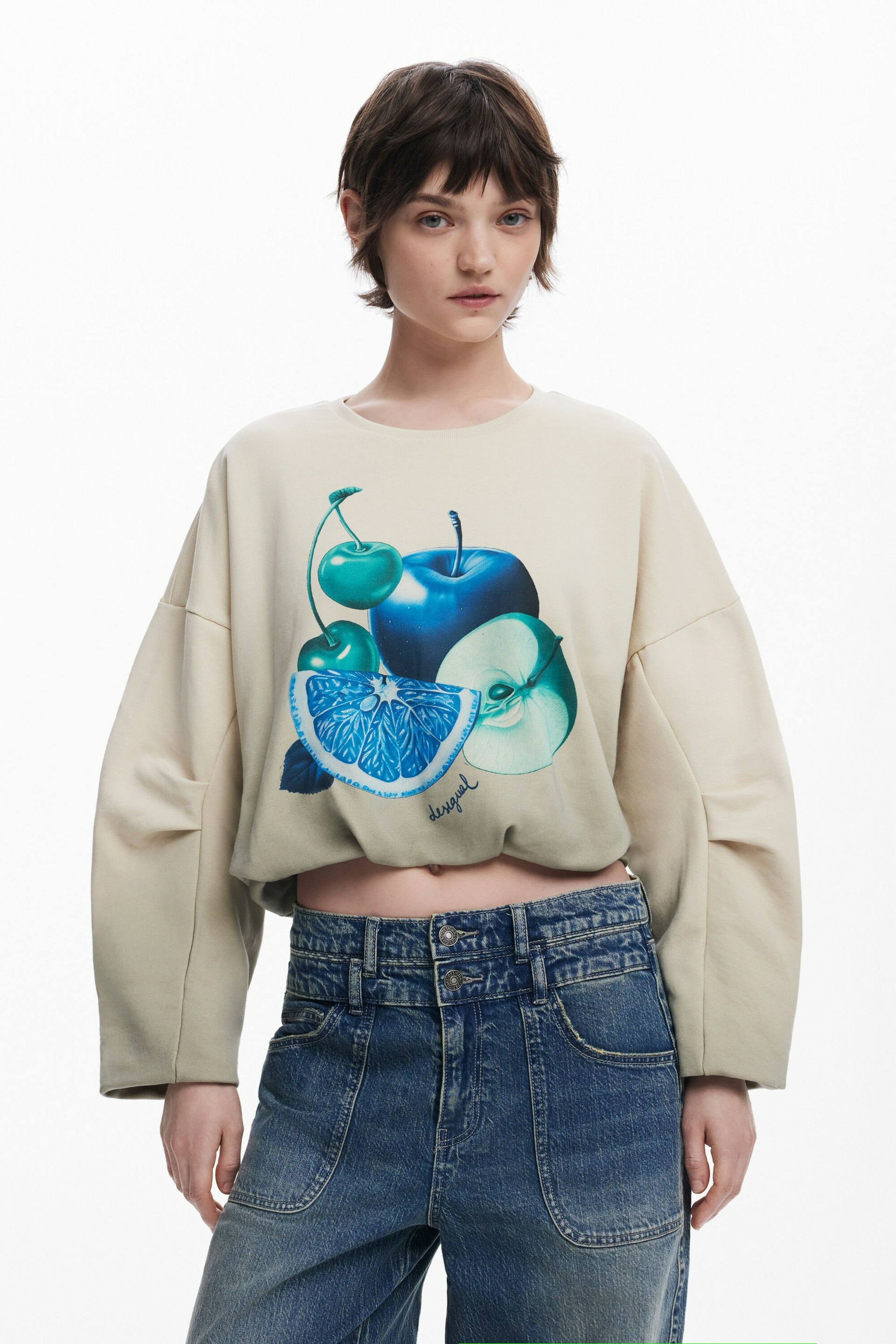 Sweat-shirt bouffant fruits