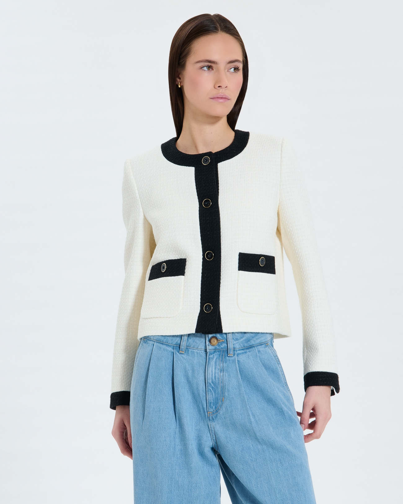 Veste en tweed écrue