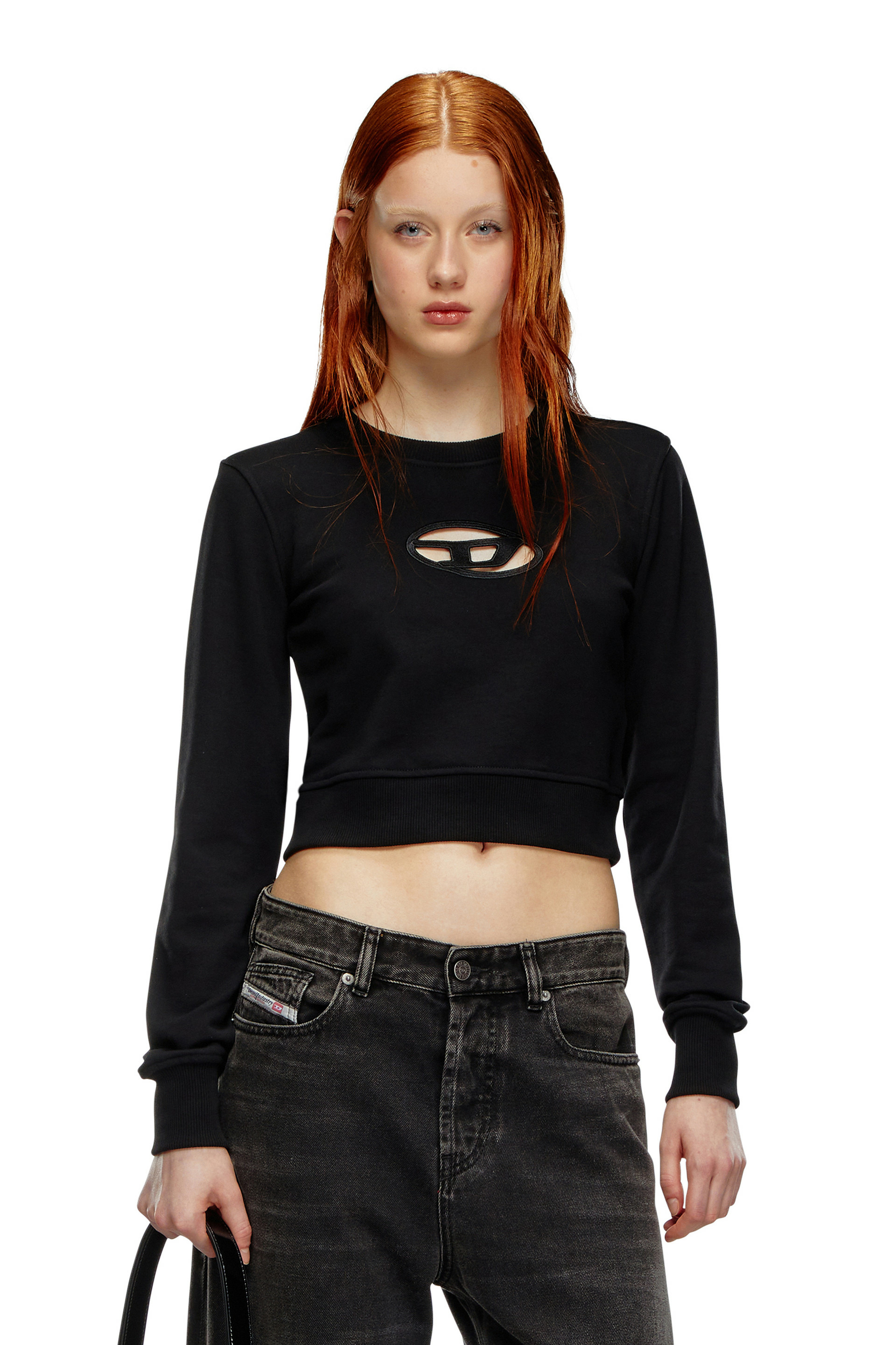 Sweat-shirt cropped avec logo cut-out