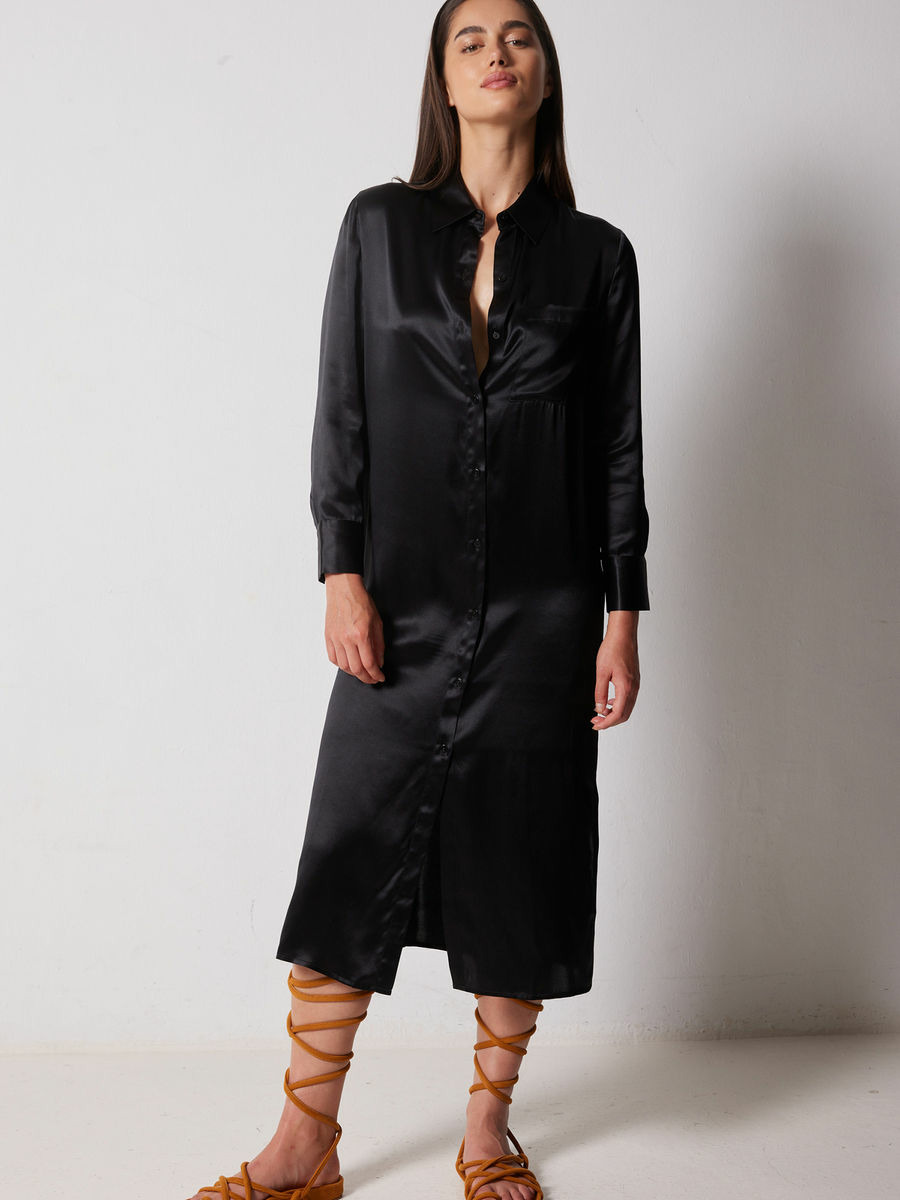 Robe Soie Rosemary NOIR