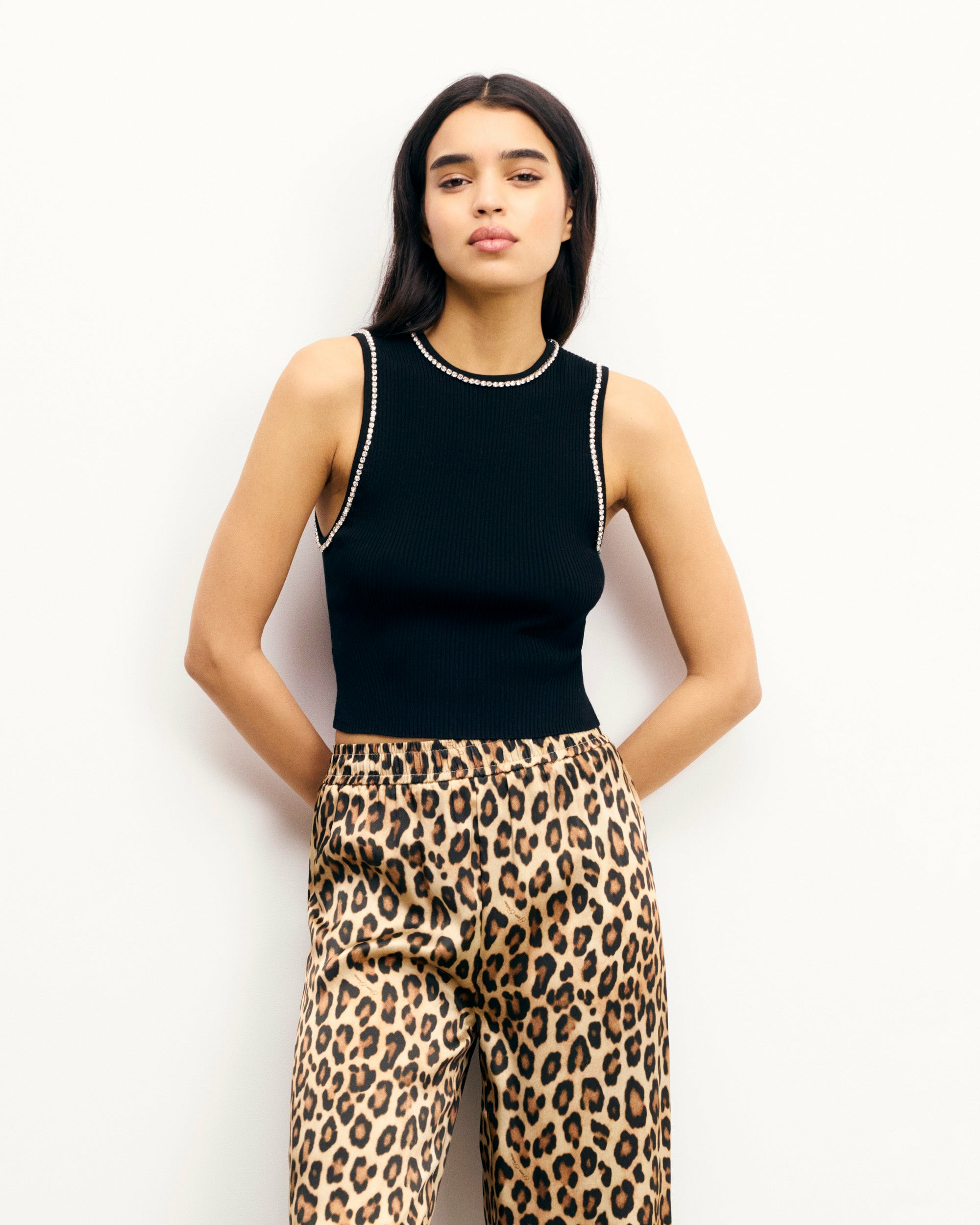 Top Débardeur Col Strass