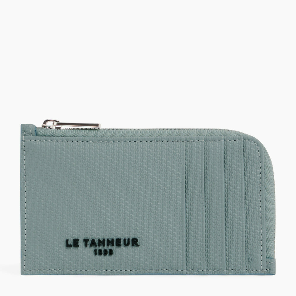 Porte carte large zippé Emile en cuir signature T