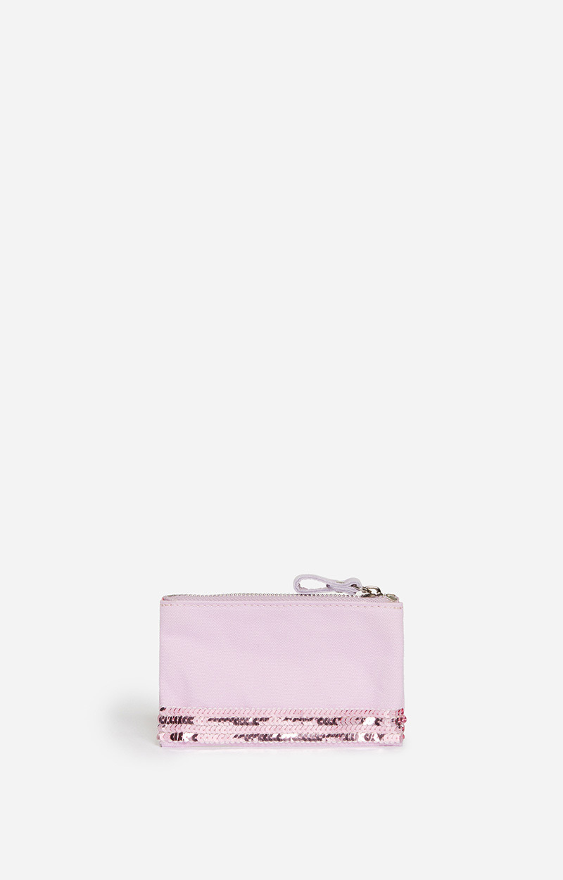 Pochette Zippée En Toile & Sequins