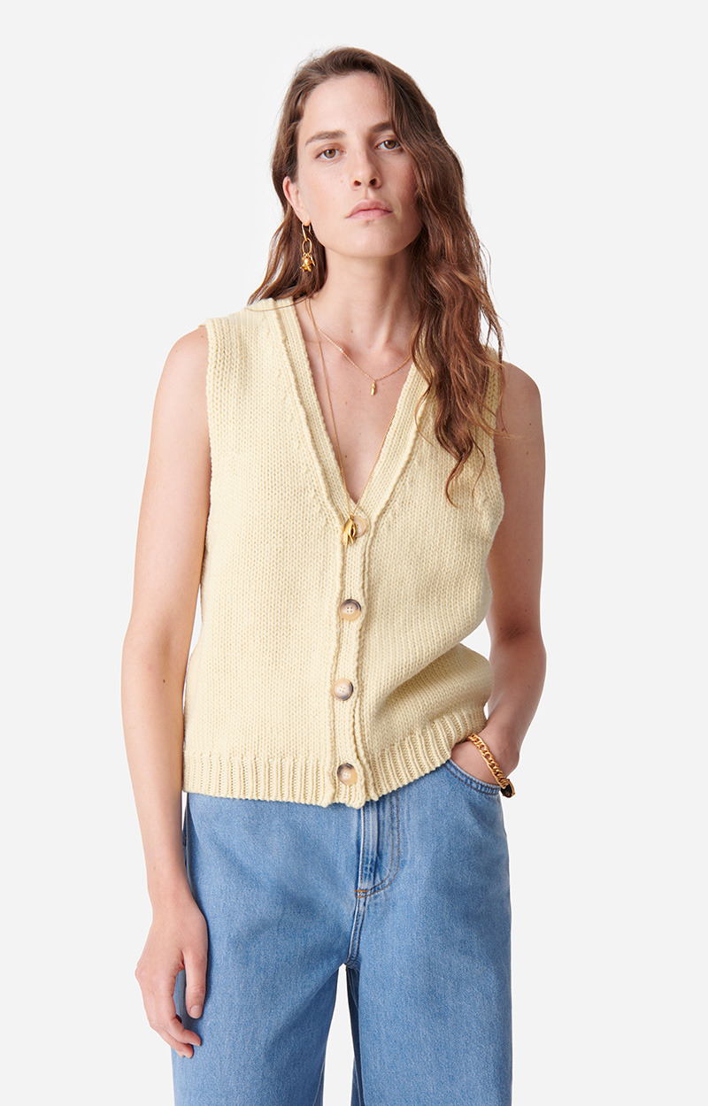 Cardigan Sans Manches Dounya 100% Laine Mérinos