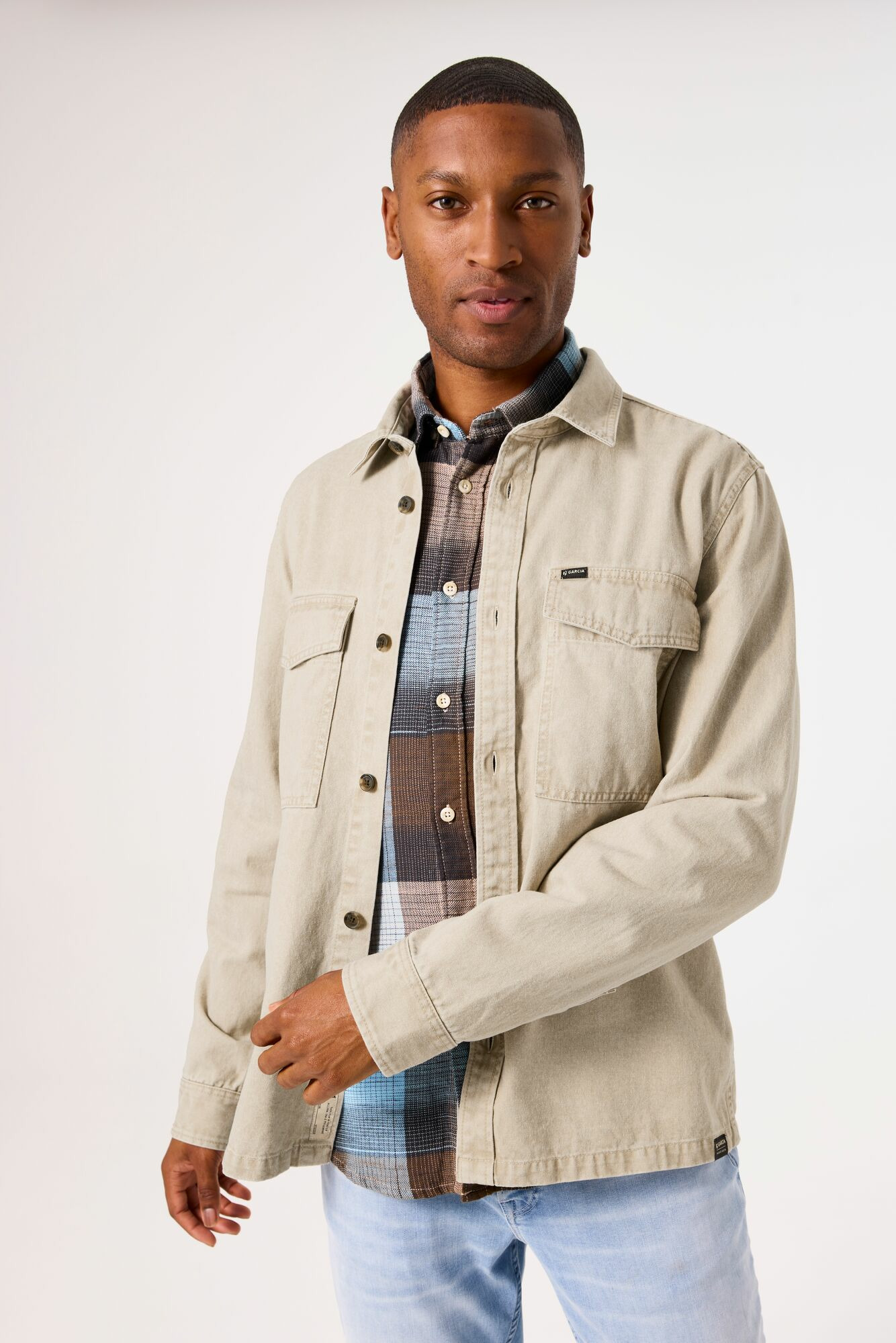 Men Overshirts Brown
