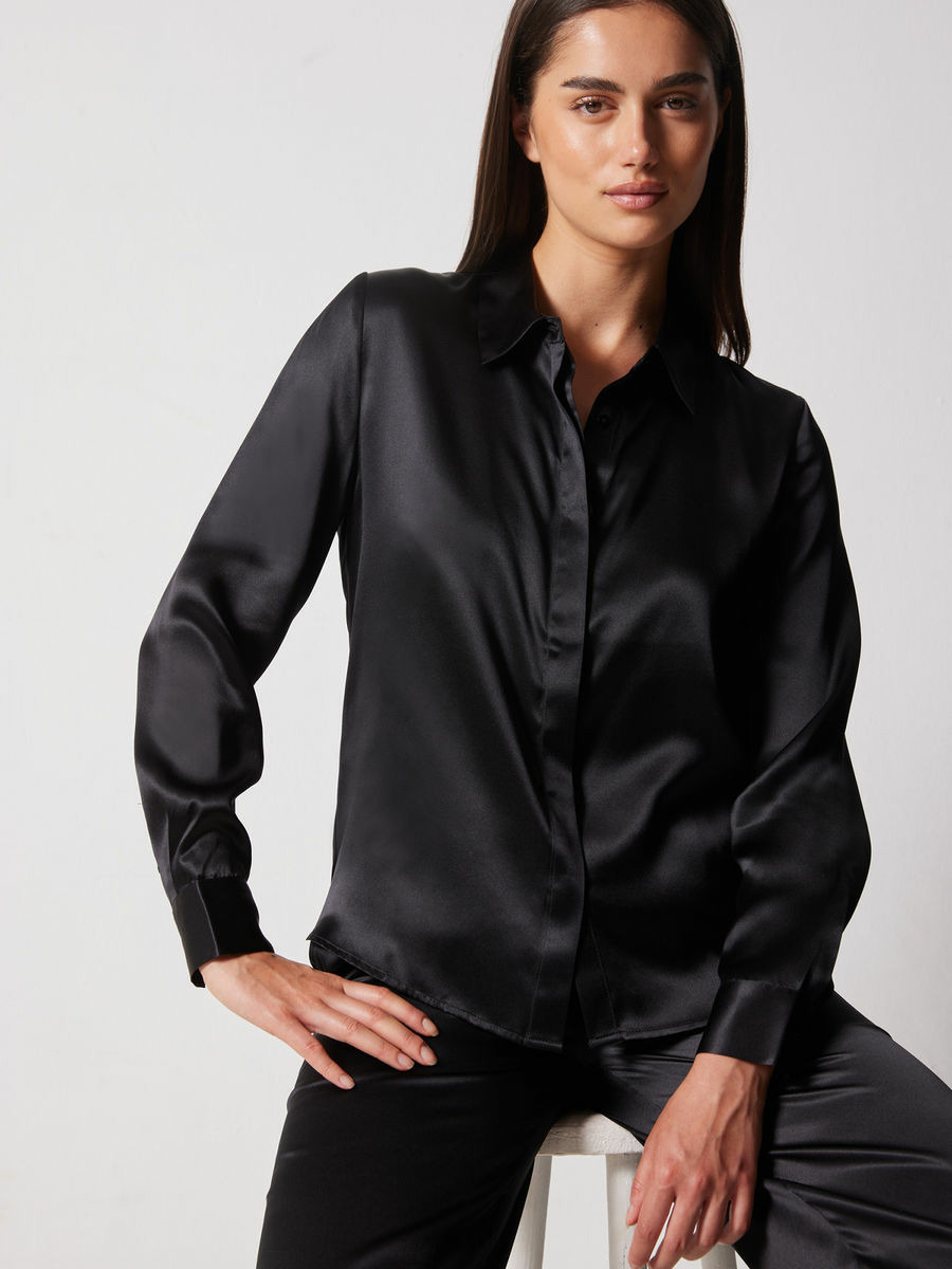 Chemise Soie Juny NOIR_