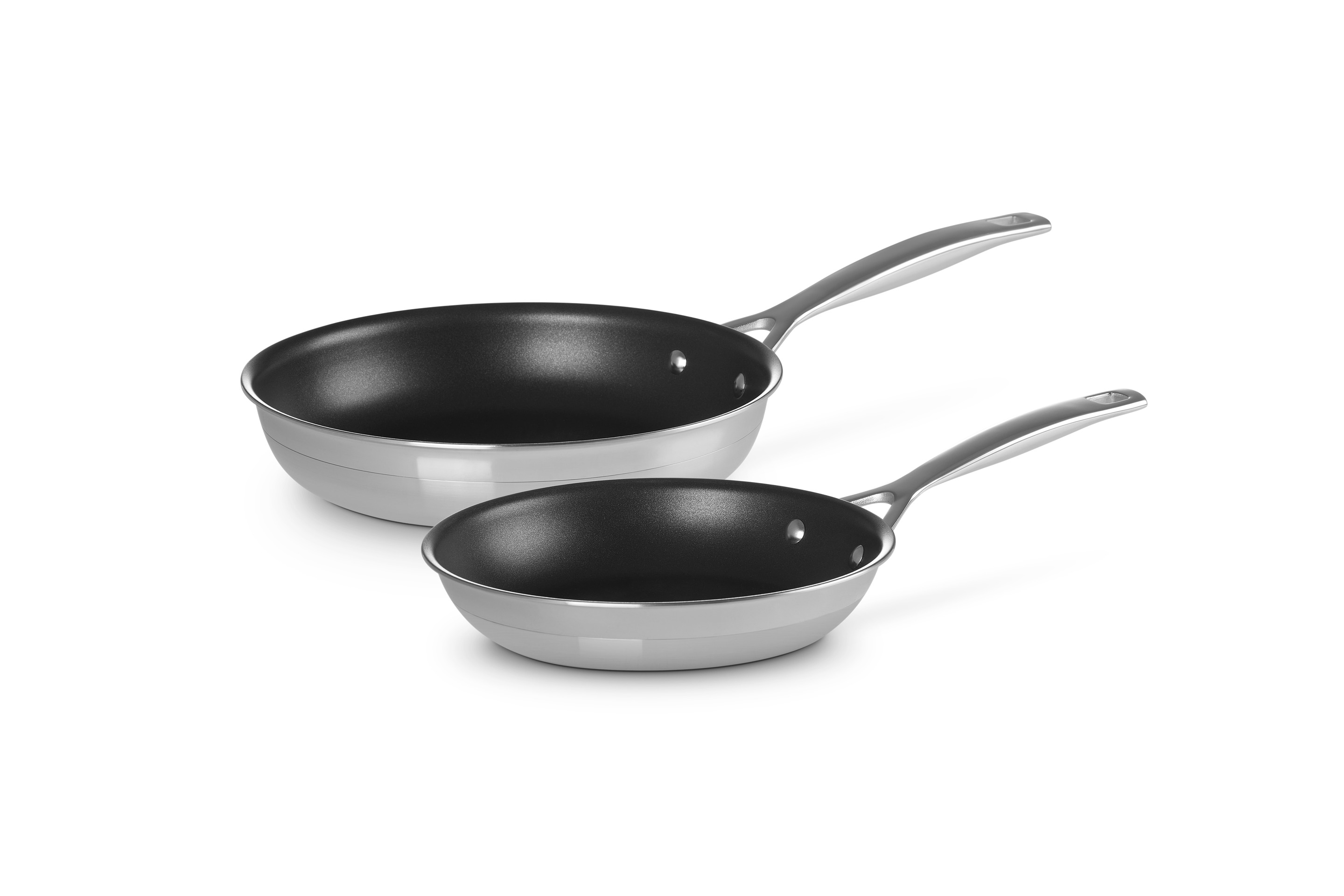 Set de 2 poêles anti-adhérentes Inox Classique