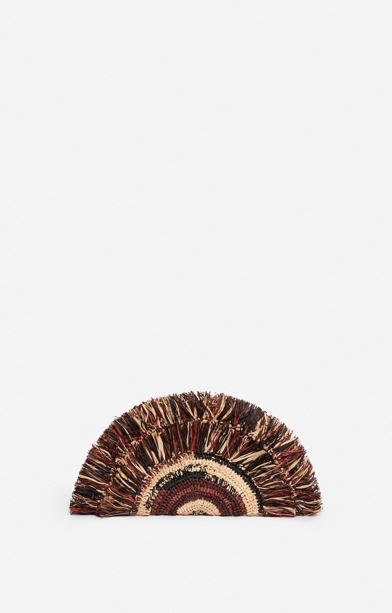 Pochette En Raphia En Lyocell et Lin