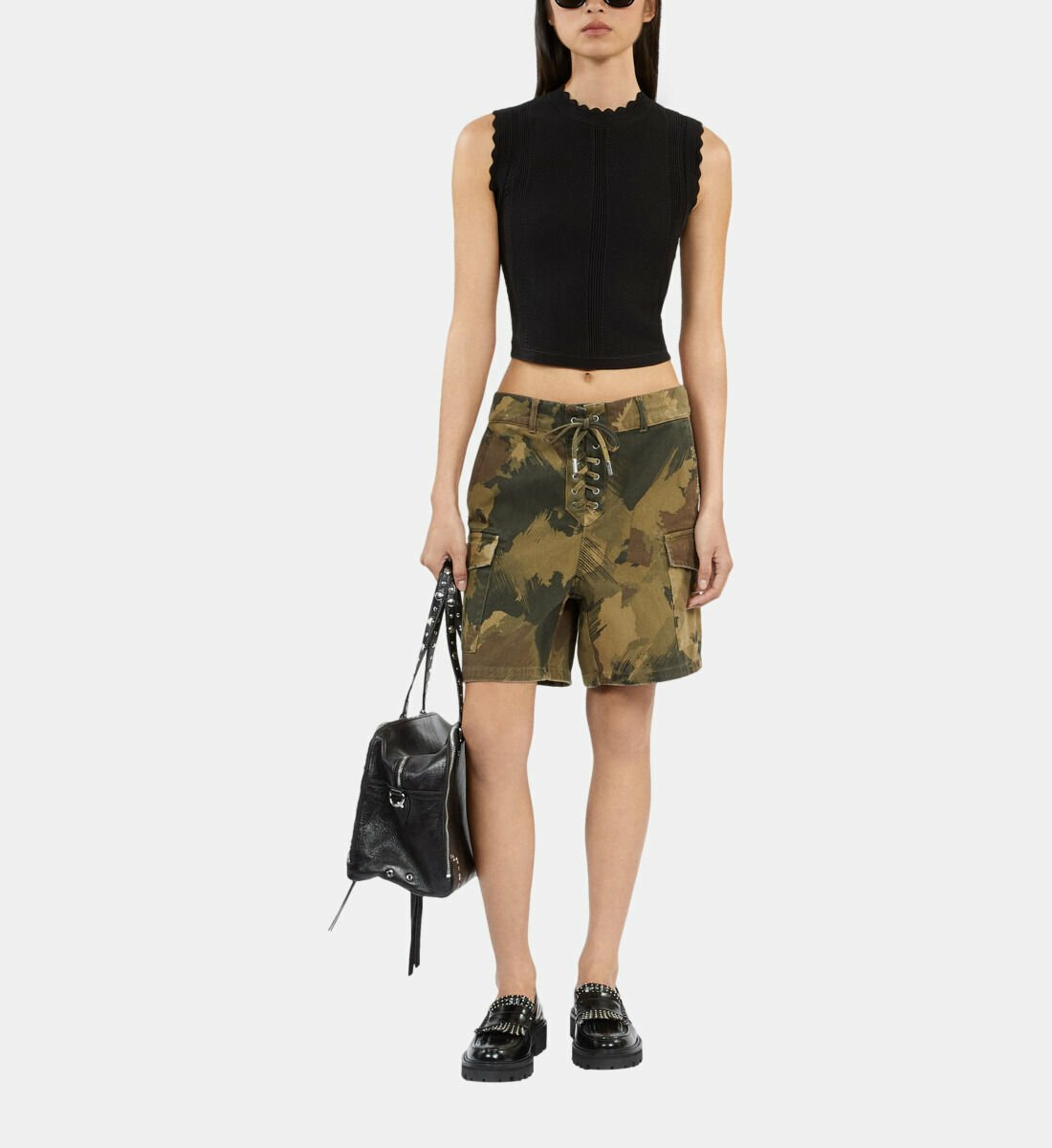 Short Camouflage En Denim Femme