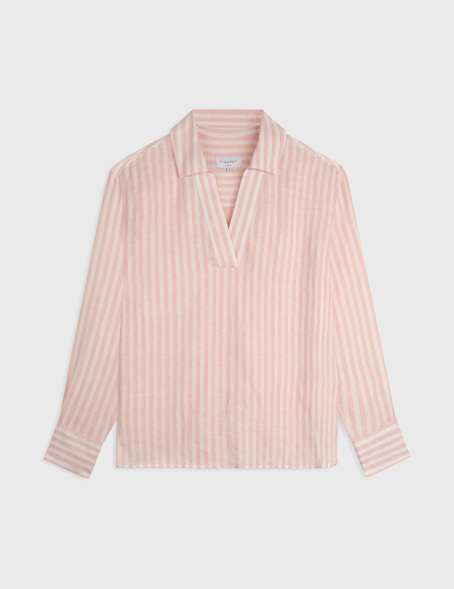 Blouse Harmelle en lin rayée rose