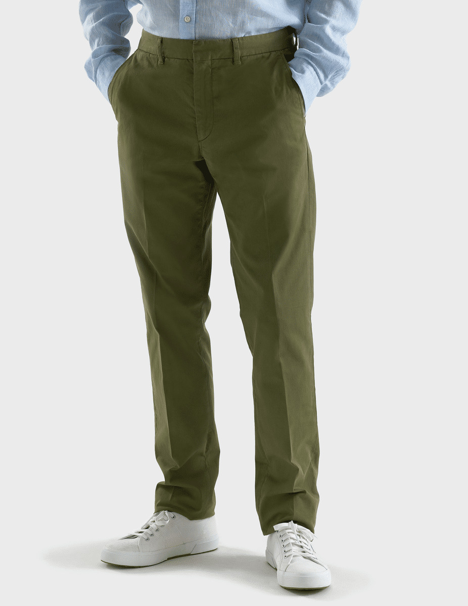 Chino Maxence en coton kaki