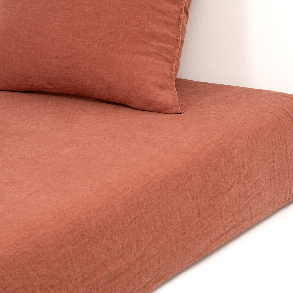 Desforges - Drap housse en lin lavé 160 g/m², Petit Jour