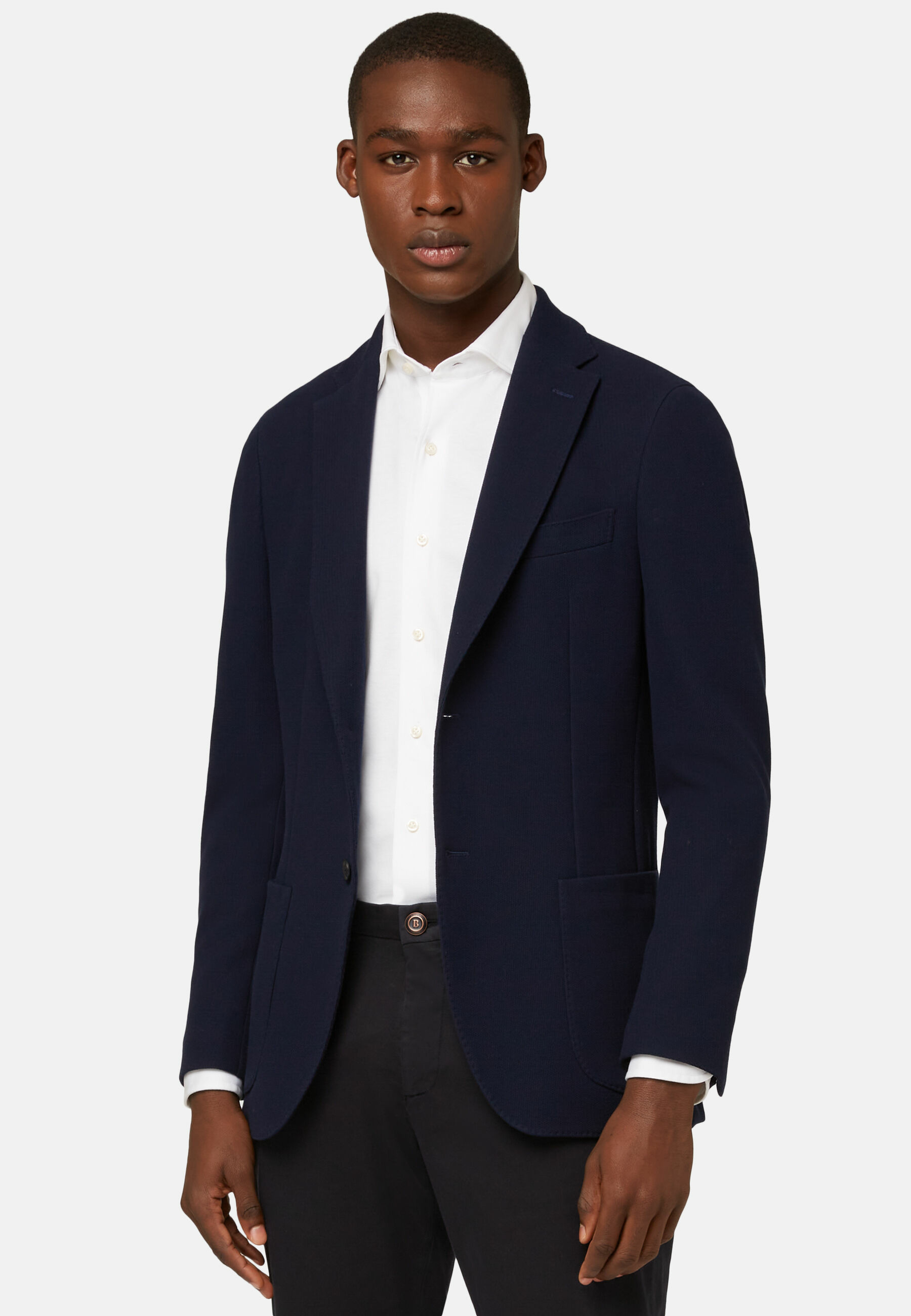 Veste Bleu Marine en Coton B Jersey
