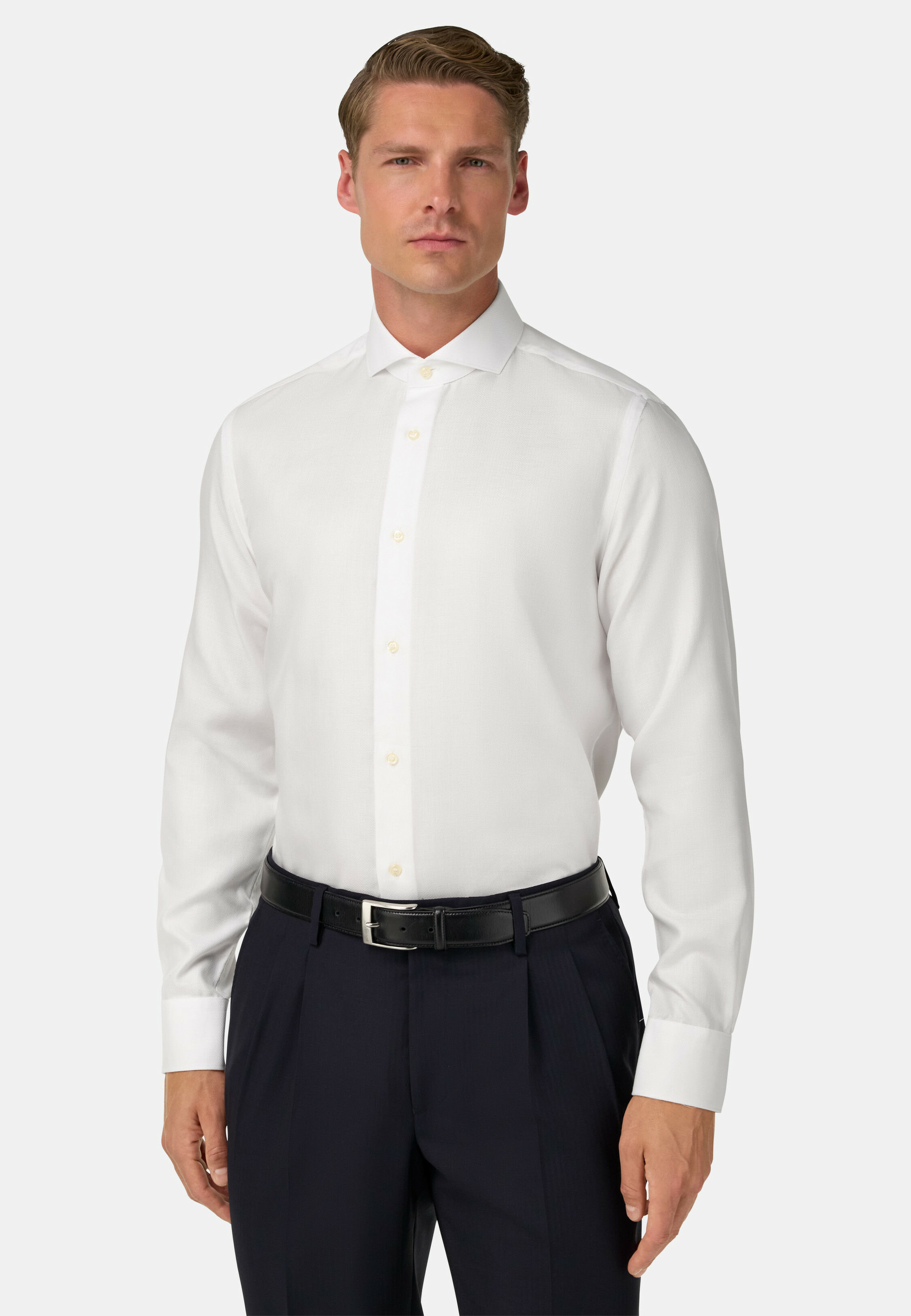 Chemise à Chevrons en Coton Slim Fit