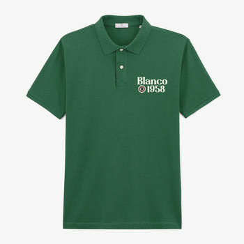Polo piqué manches courtes en coton Blanco 1958 vert sapin