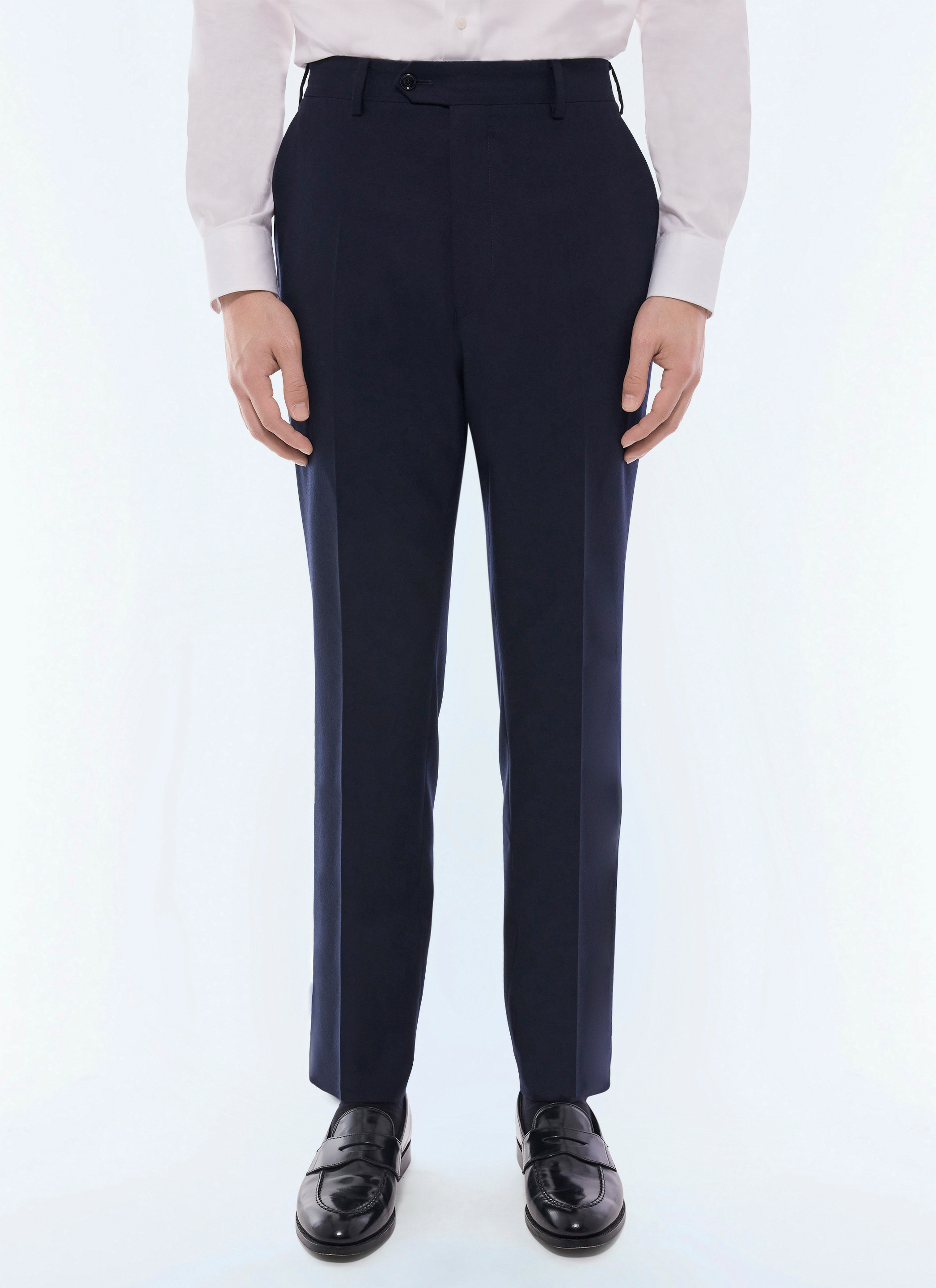 Pantalon de costume ajusté en laine
