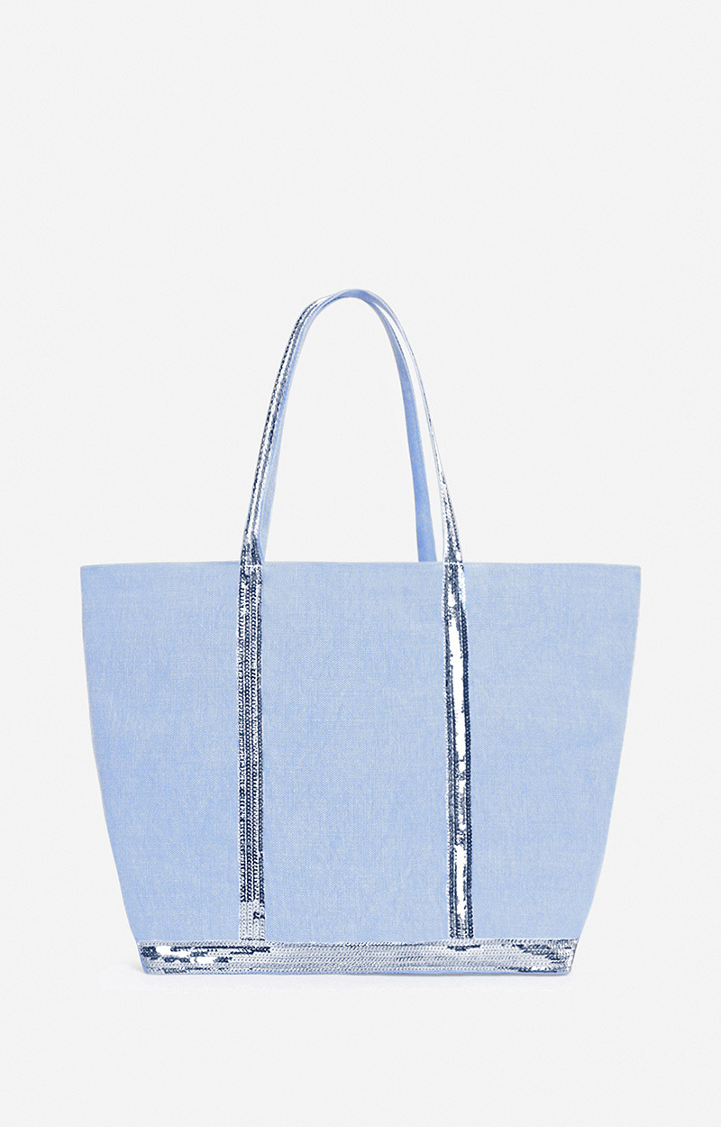 Cabas L Zippé En Lin Porté Epaule